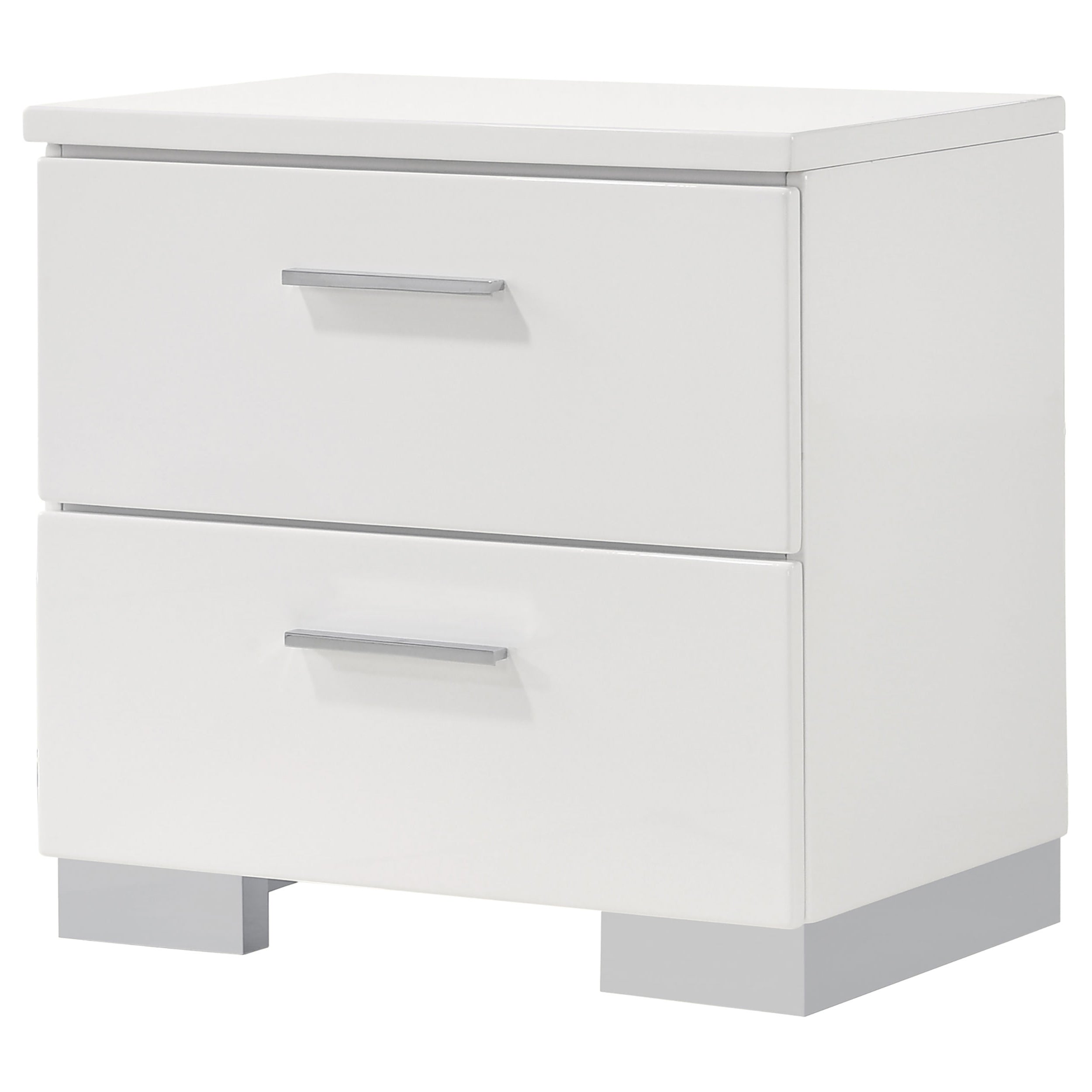 Felicity 2-drawer Nightstand White High Gloss — view 4