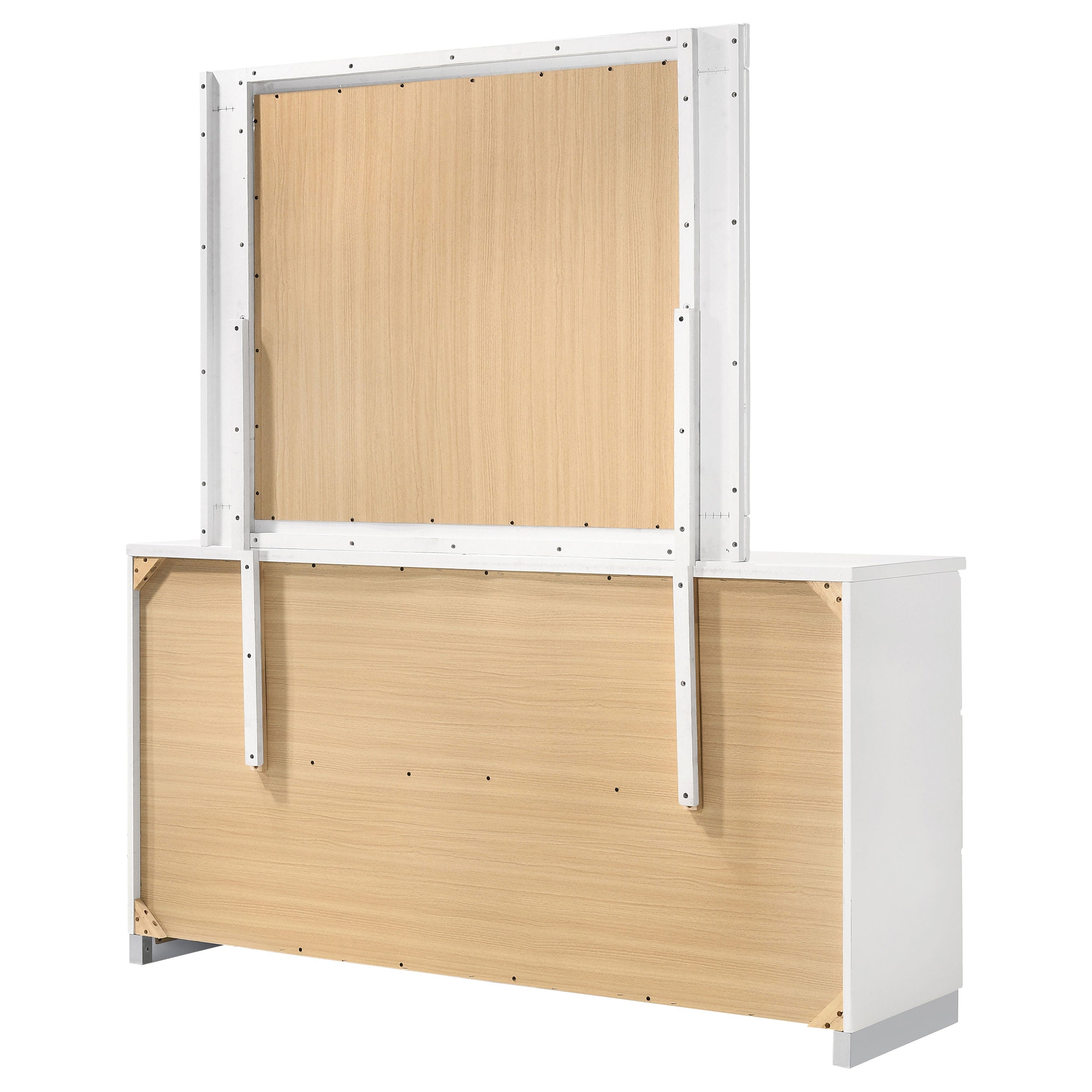 Felicity 6-drawer Wood Dresser with Mirror White High Gloss — view 8