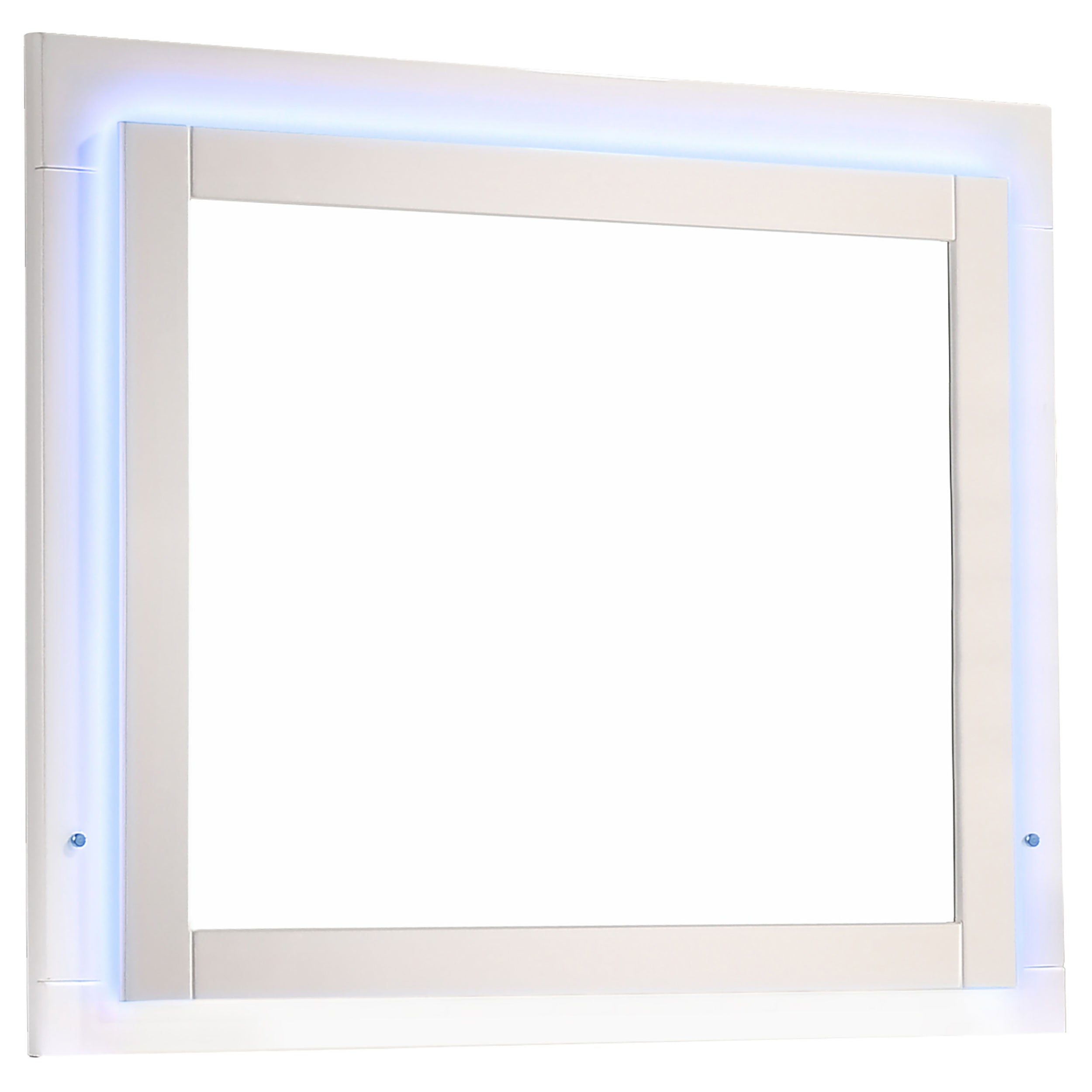 Felicity Wood LED Dresser Mirror White High Gloss — view 1