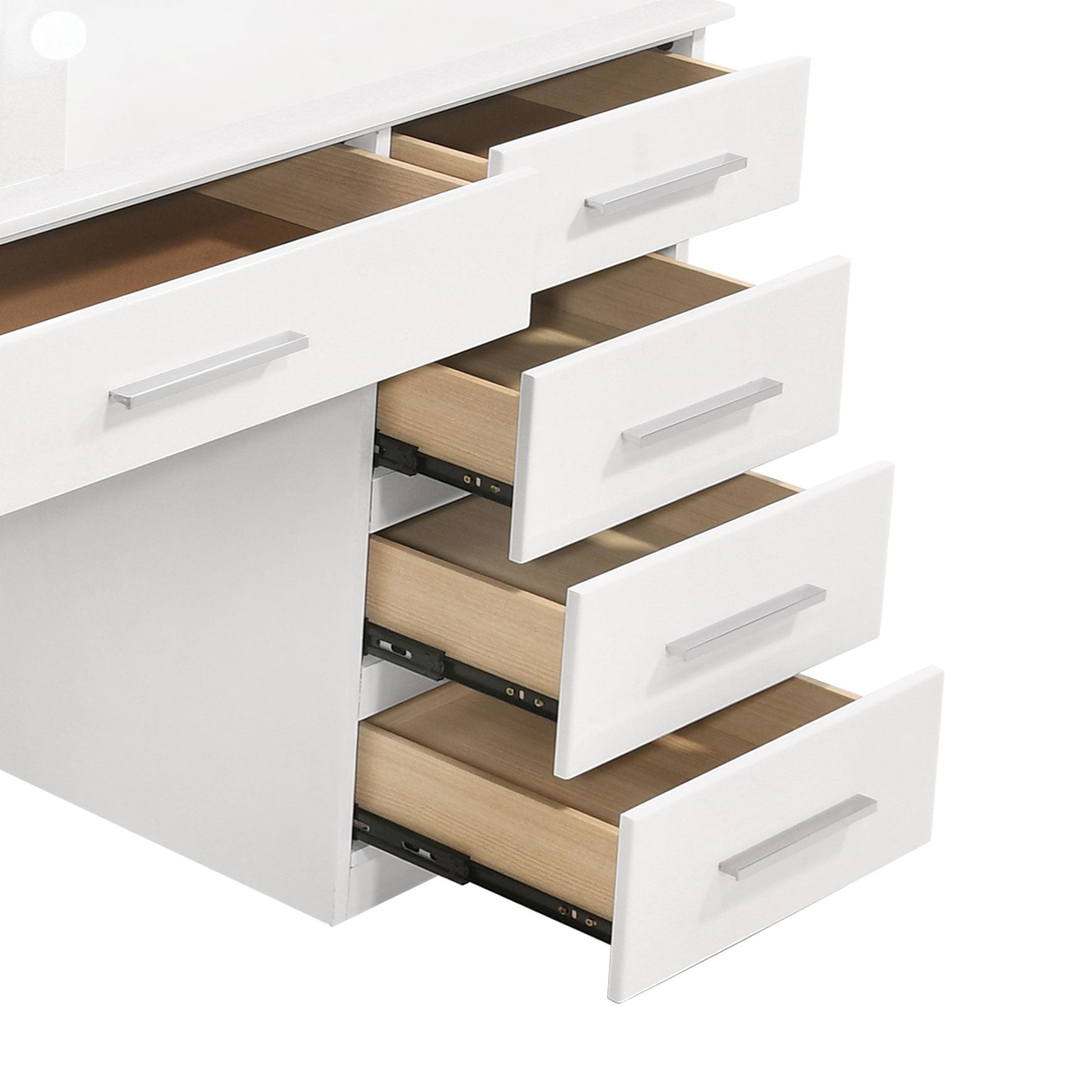 Felicity 9-drawer Vanity Table Lighted Mirror Glossy White — view 5