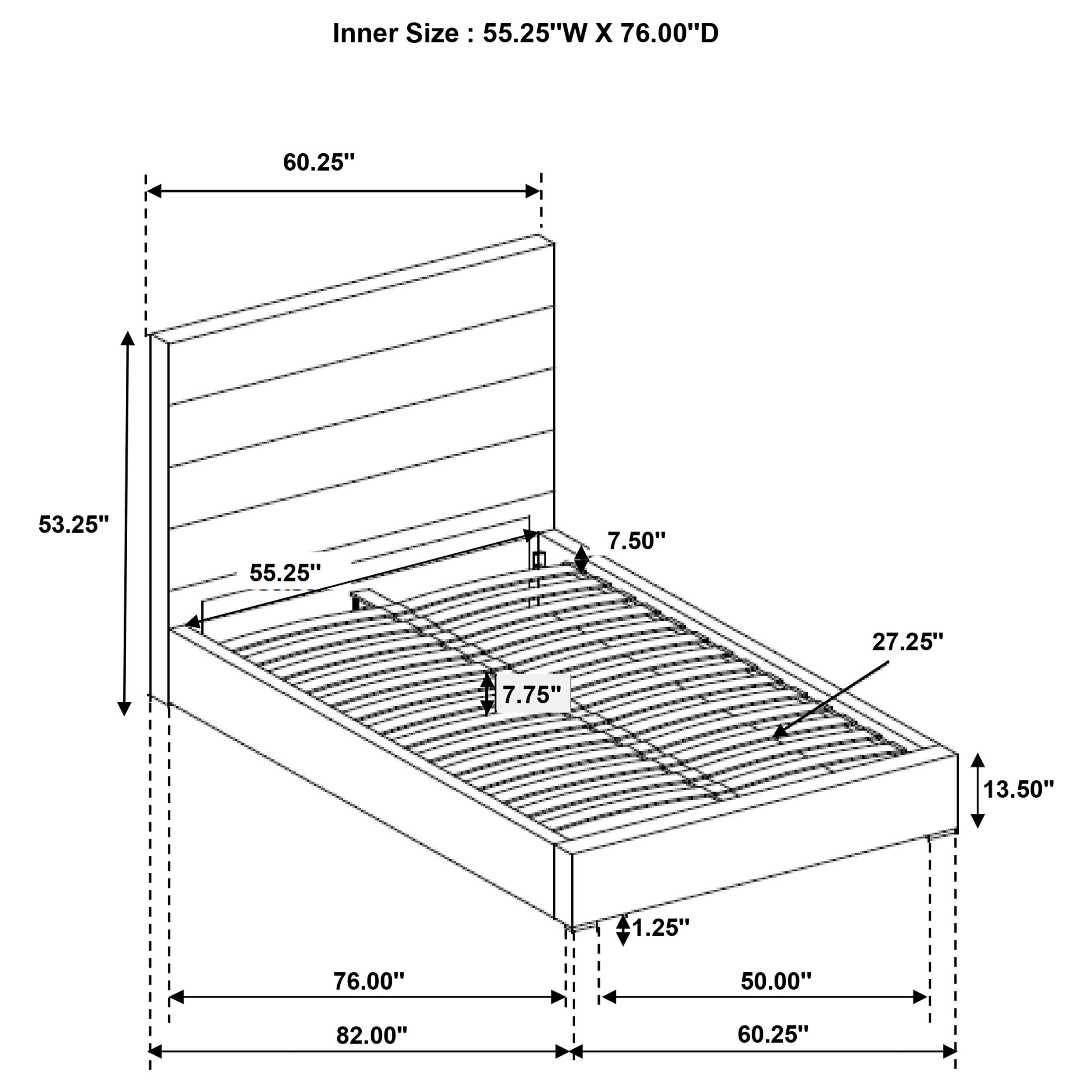 Felicity 53-inch Upholstered Full Platform Bed White — view 9
