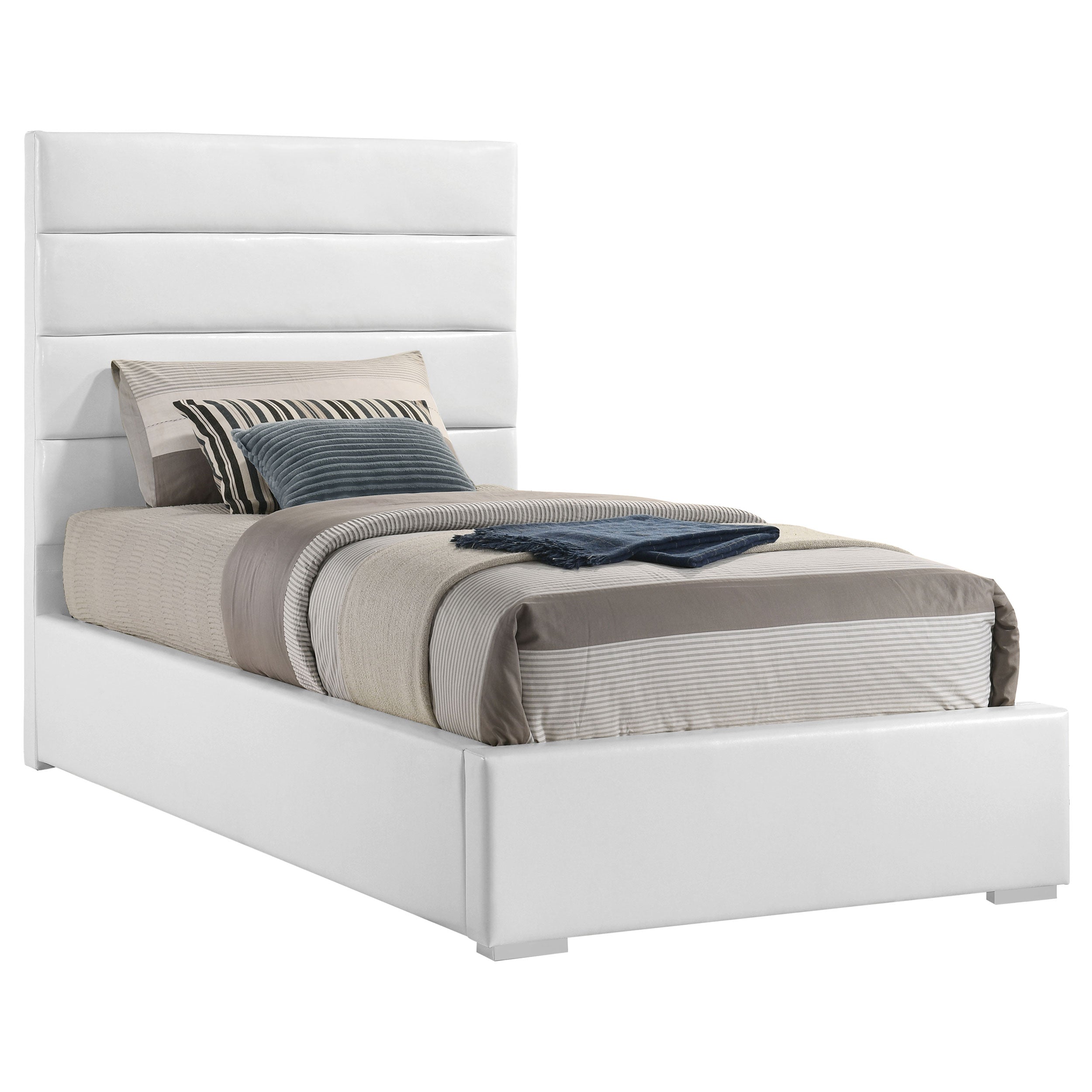 Felicity 53-inch Upholstered Twin Platform Bed White — view 3