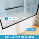 Aluminum Frame Double Double Soft Close Shower Door, Tempered Glass And Dual Stainless Steel Handles