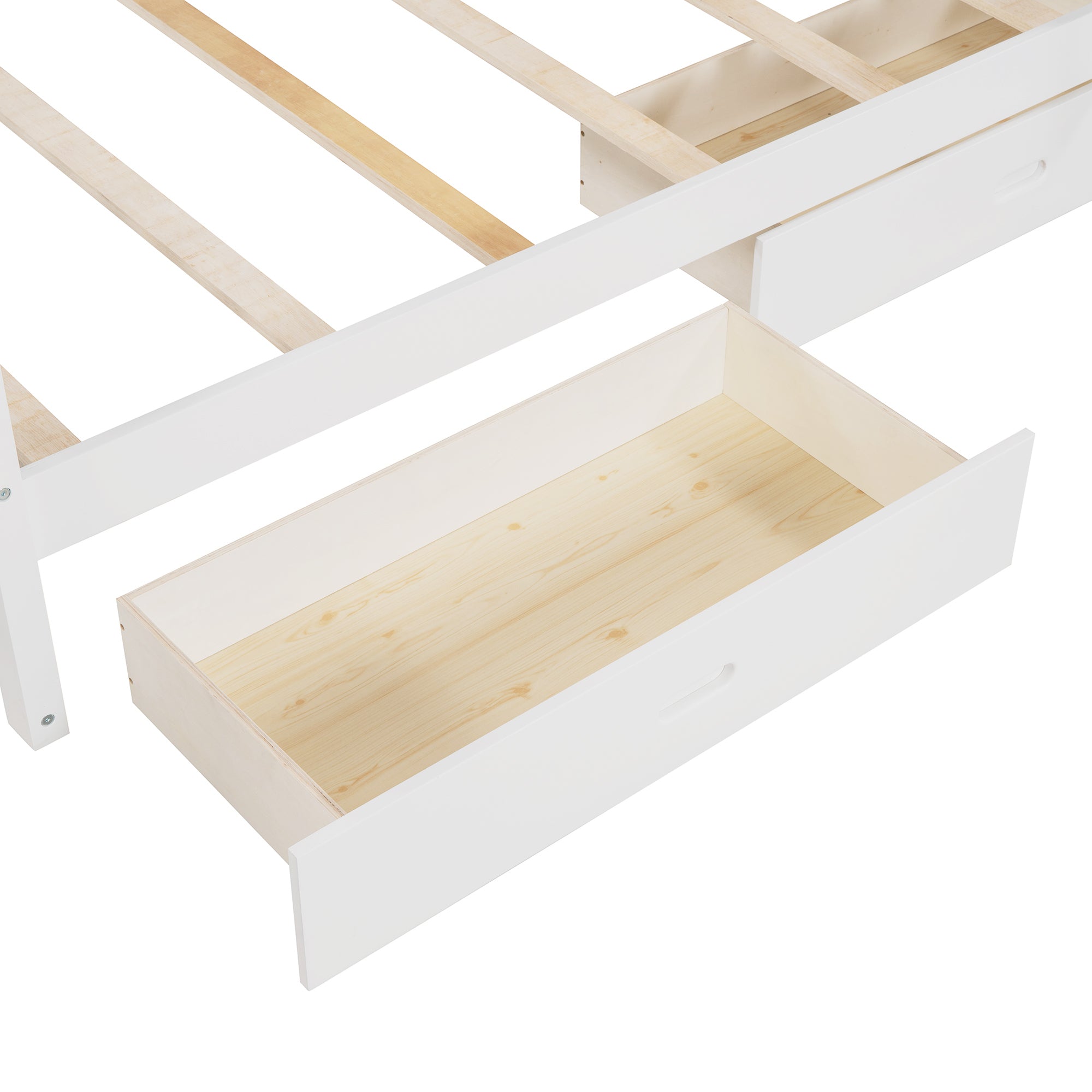 Twin-Over-Twin Bunk Bed with Ladders and Two Storage Drawers (White)(OLD SKU:LT000265AAK) - Atlantic Fine Furniture Melbourne FL
