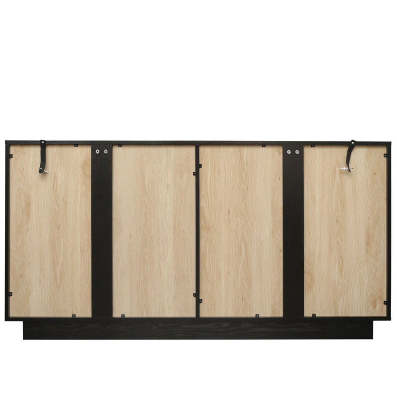 Storage Cabinet With Door For Living Room, Dining Room - Black