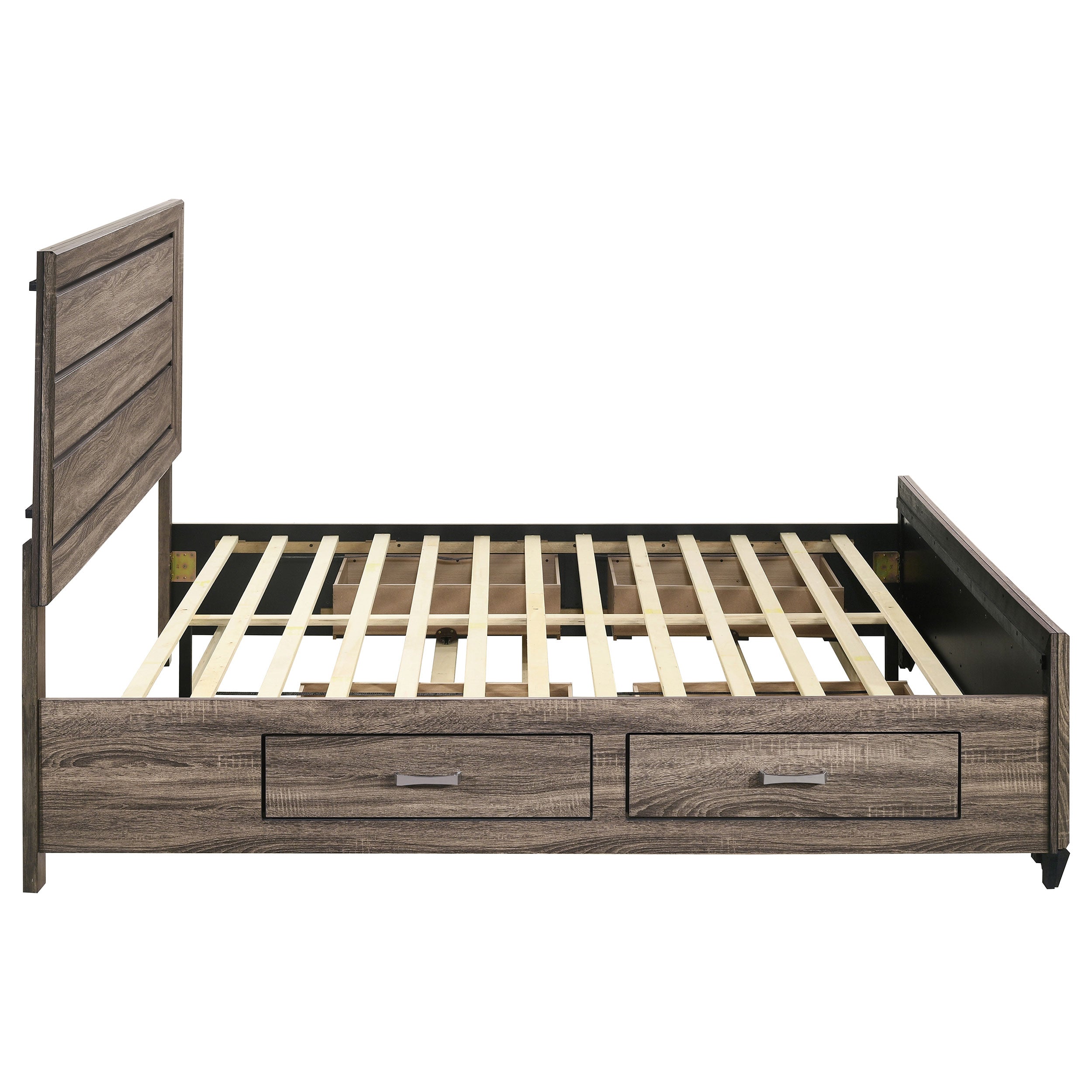Kauffman Wood Eastern King Storage Panel Bed Washed Taupe — view 10