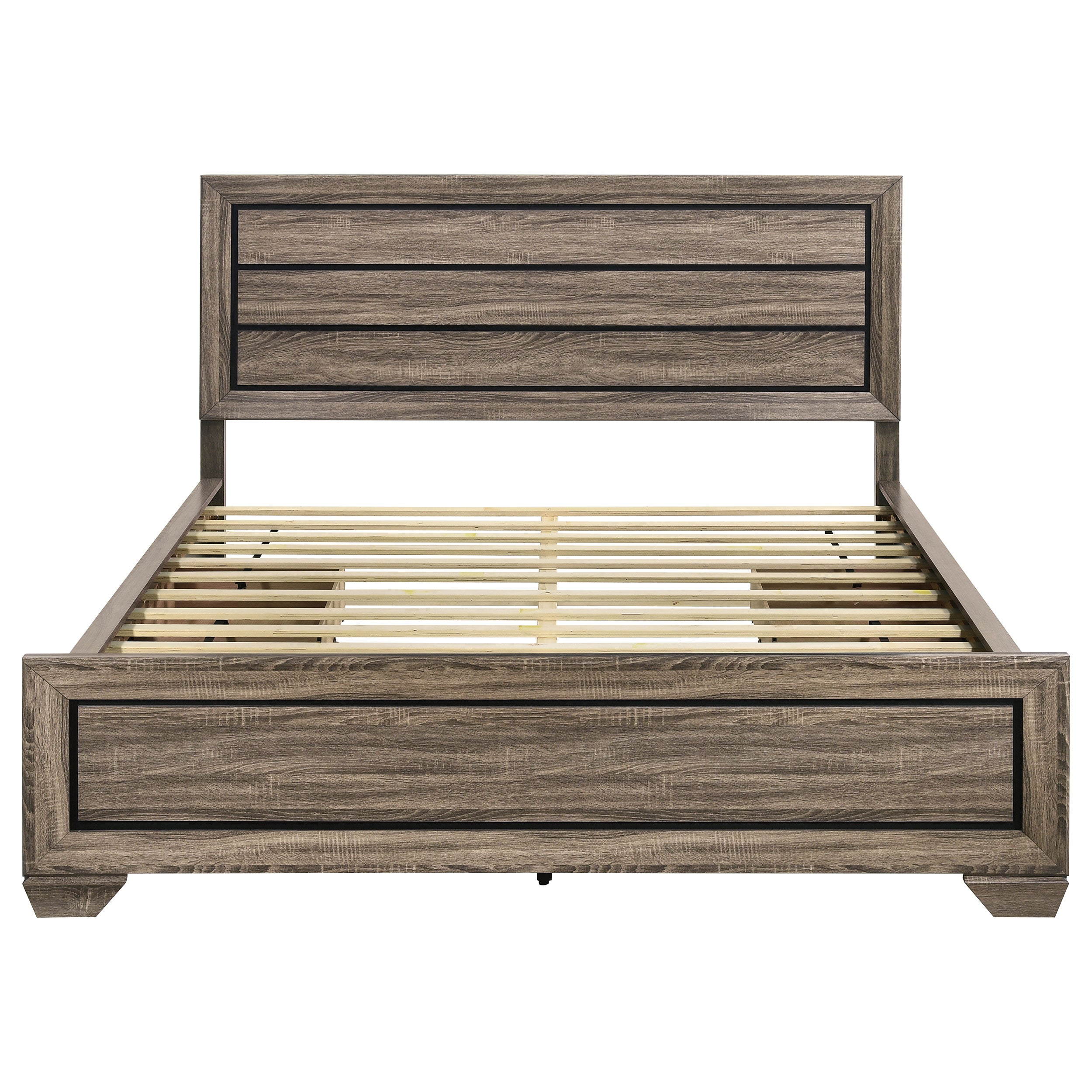 Kauffman Wood California King Storage Panel Bed Washed Taupe — view 7