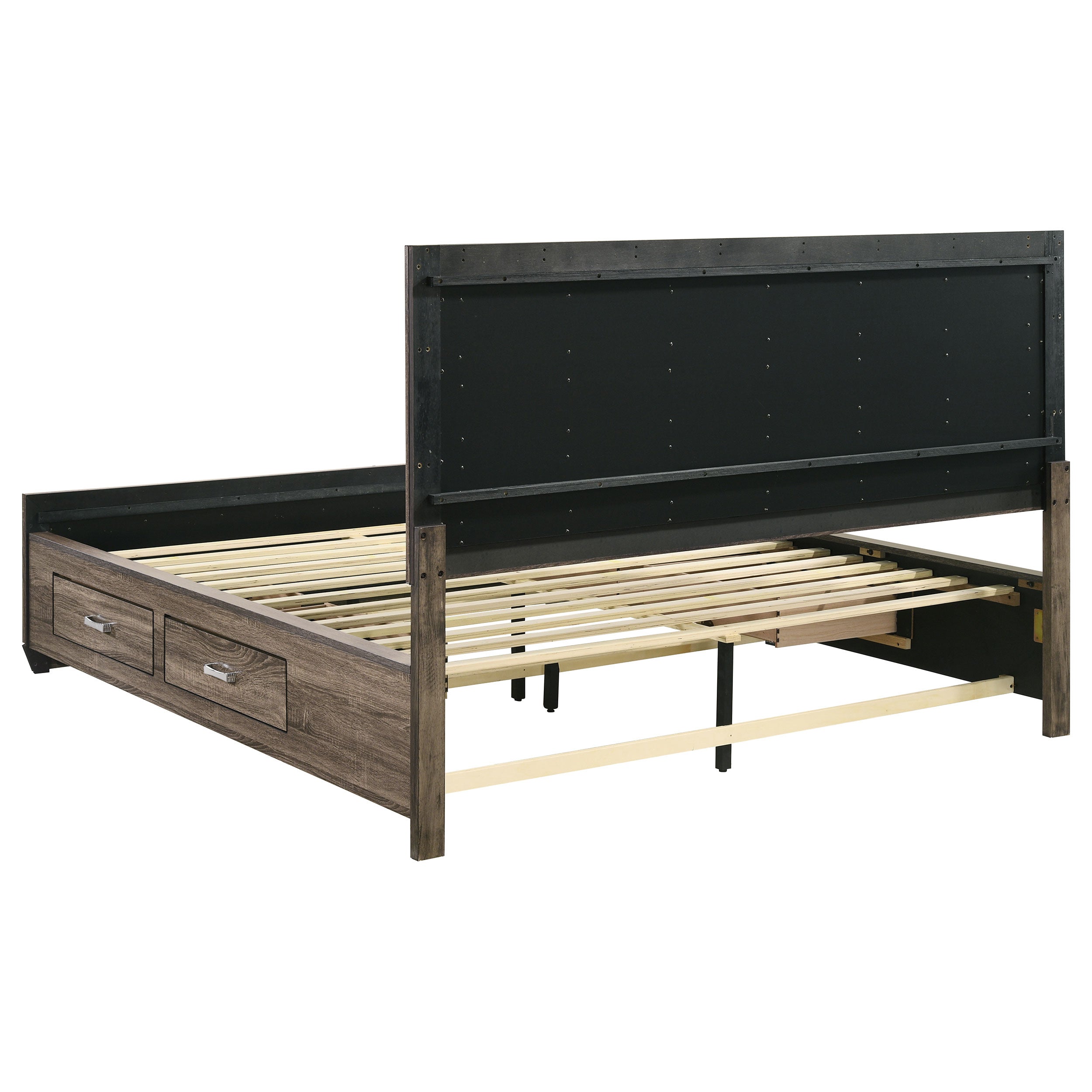 Kauffman Wood California King Storage Panel Bed Washed Taupe — view 9