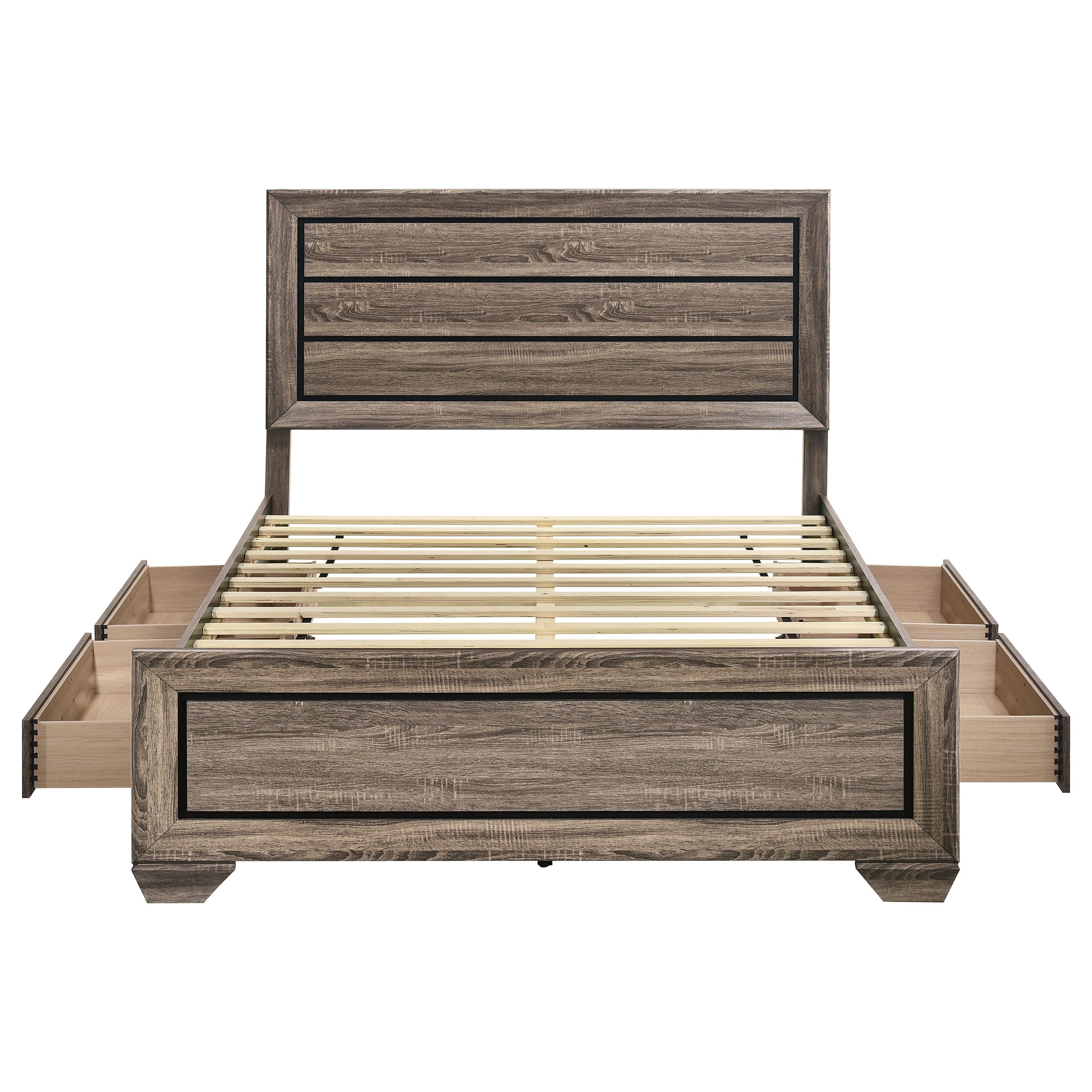 Kauffman Wood Queen Storage Panel Bed Washed Taupe — view 8