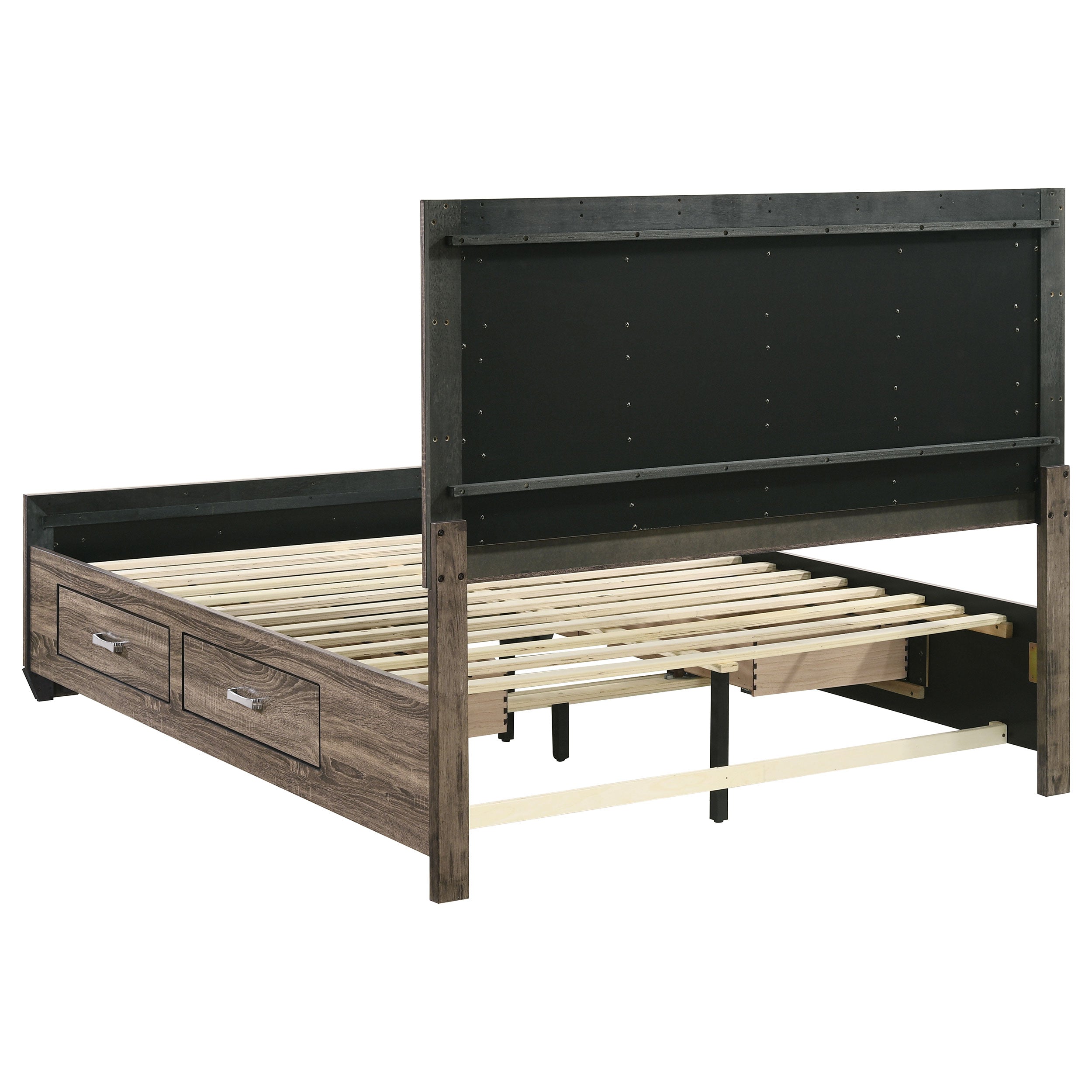 Kauffman Wood Queen Storage Panel Bed Washed Taupe — view 9