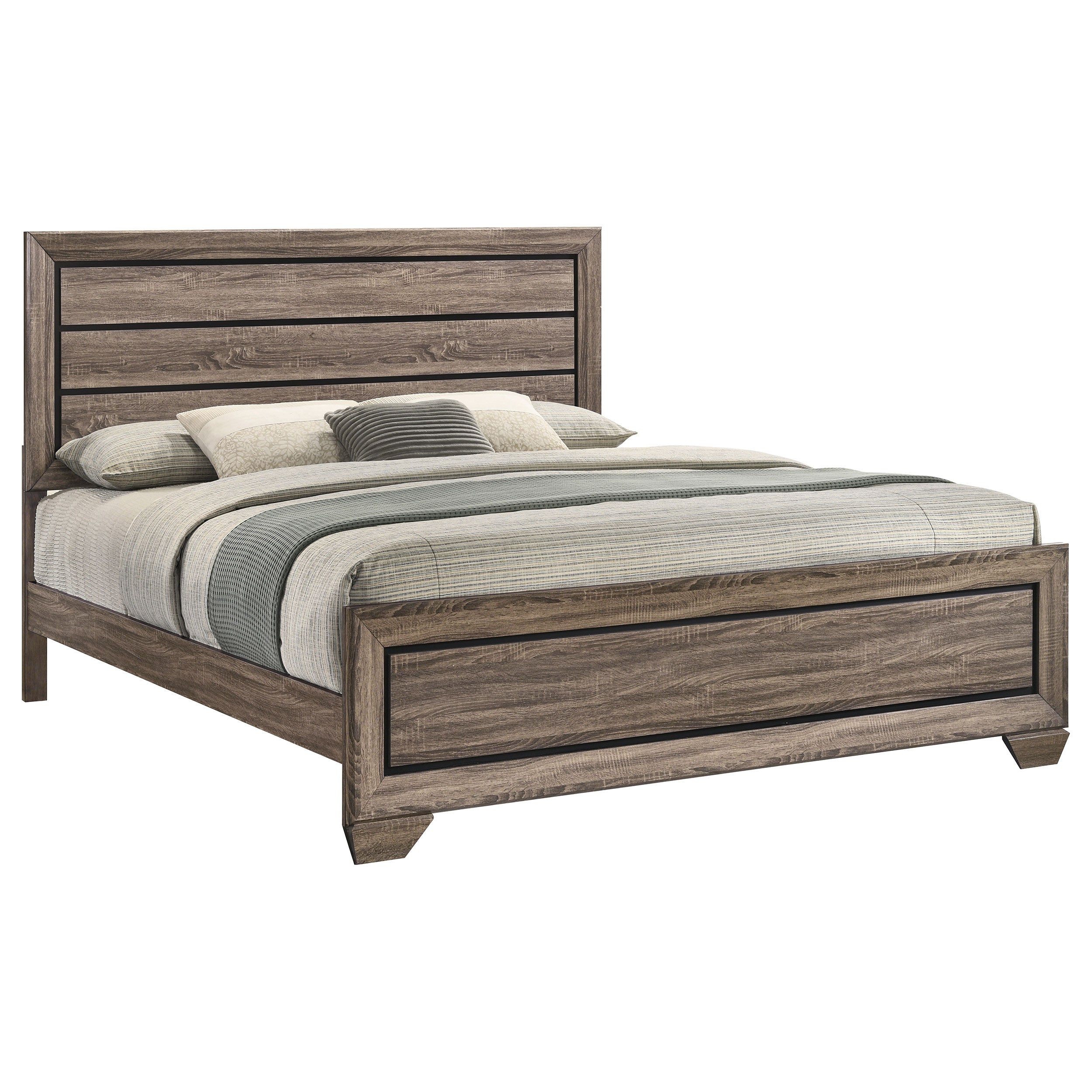 Kauffman Wood Eastern King Panel Bed Washed Taupe — view 3