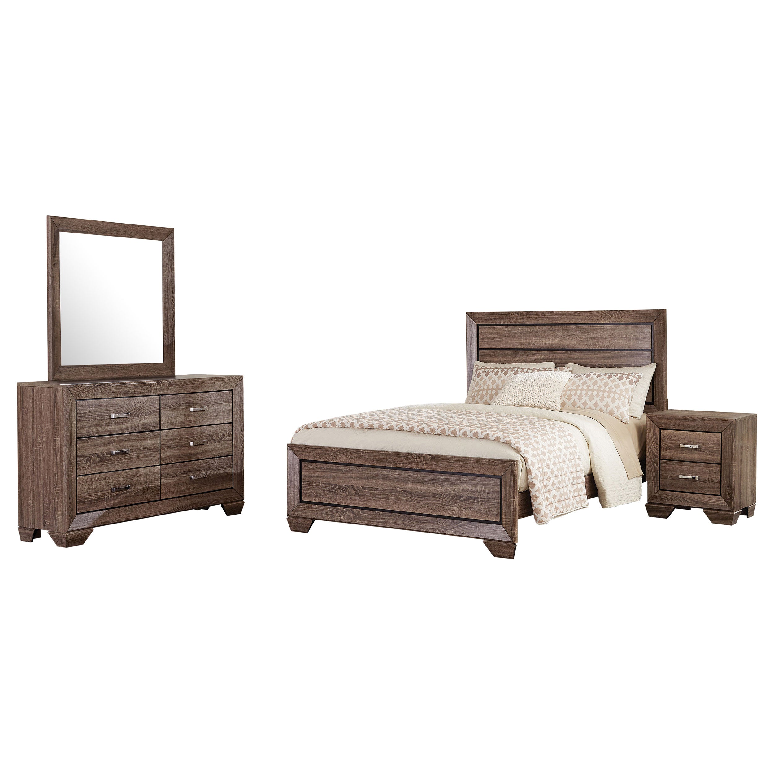 Kauffman 4-piece California King Bedroom Set Washed Taupe — view 1