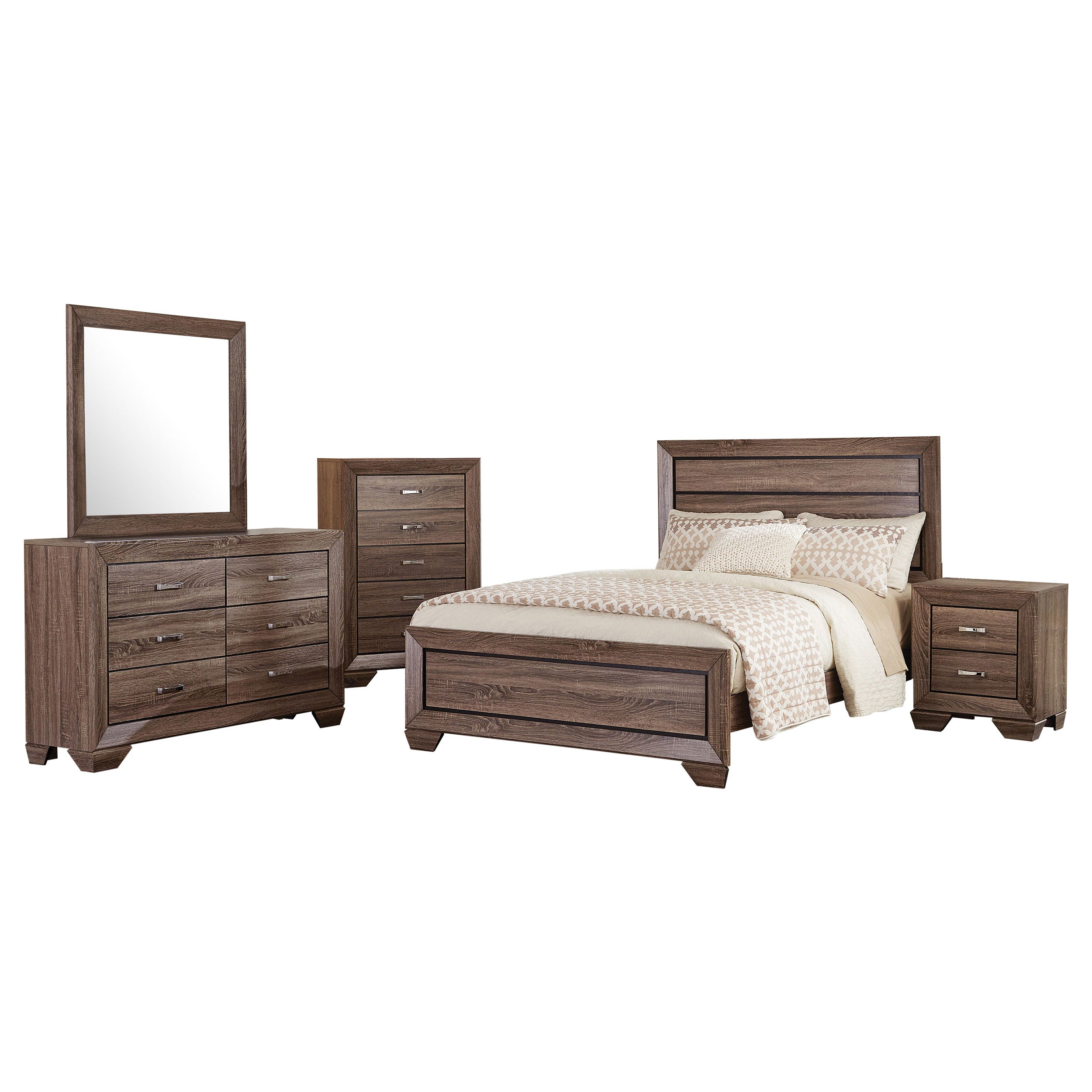 Kauffman 5-piece California King Bedroom Set Washed Taupe — view 1