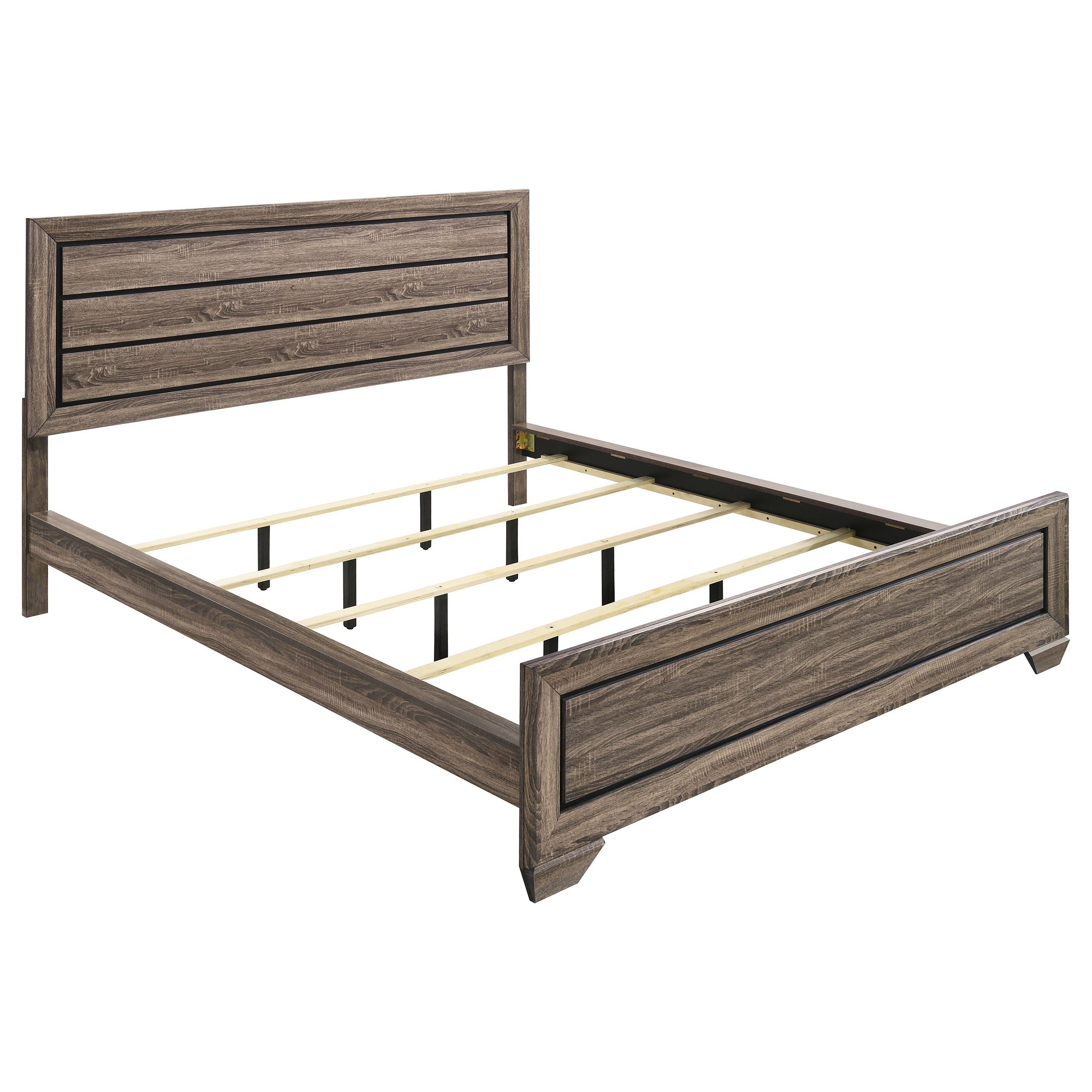 Kauffman Wood California King Panel Bed Washed Taupe — view 1