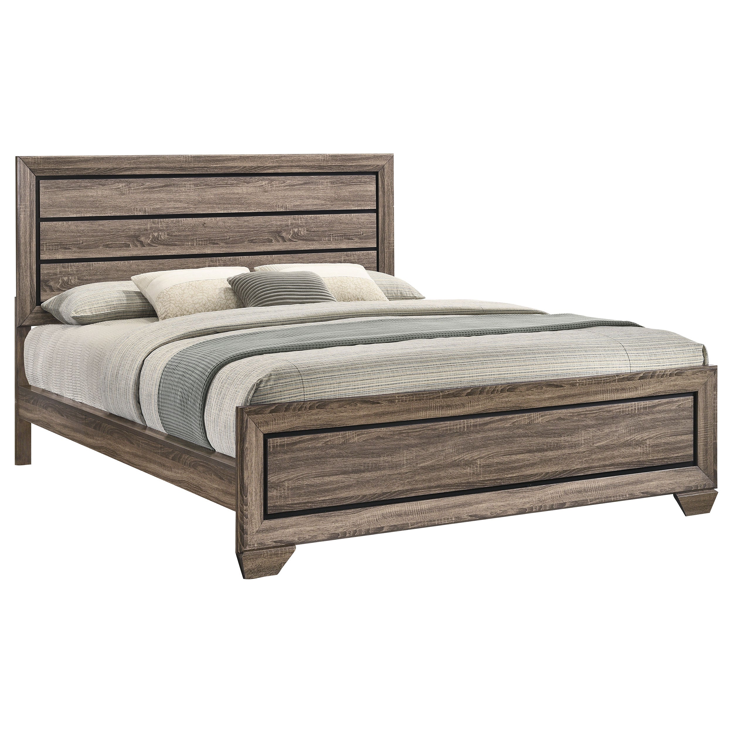 Kauffman Wood California King Panel Bed Washed Taupe — view 3