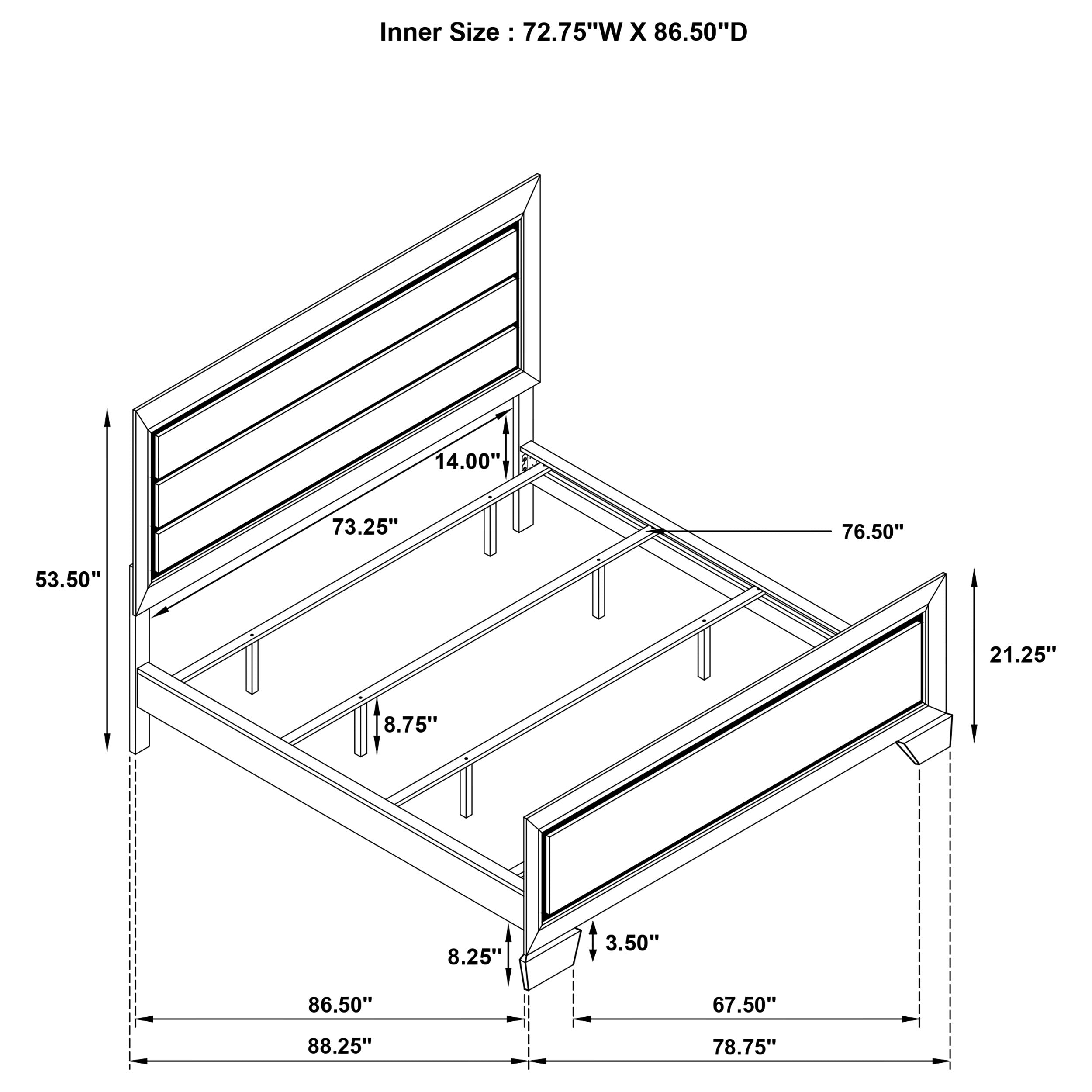 Kauffman Wood California King Panel Bed Washed Taupe — view 9