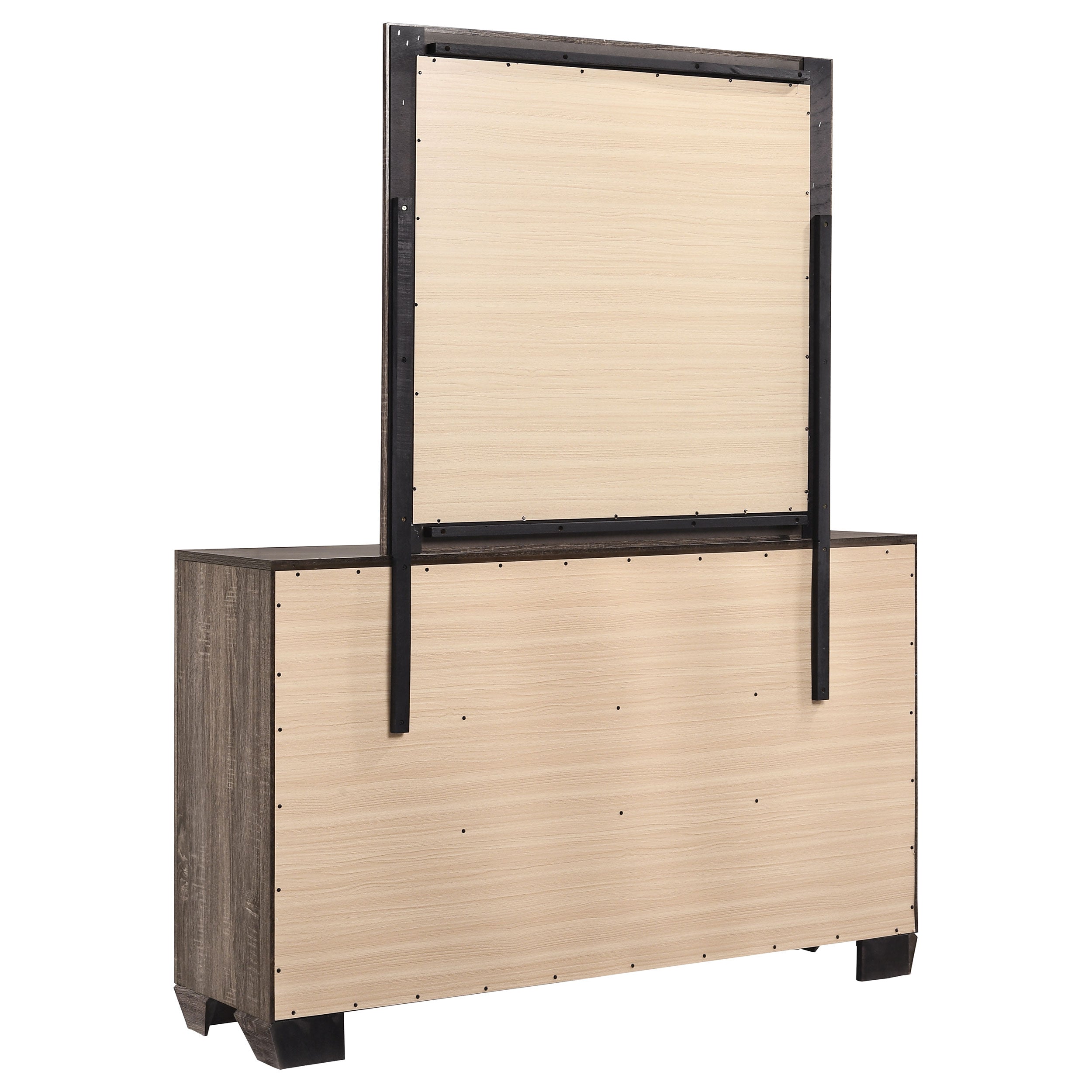 Kauffman 6-drawer Dresser with Mirror Washed Taupe — view 6