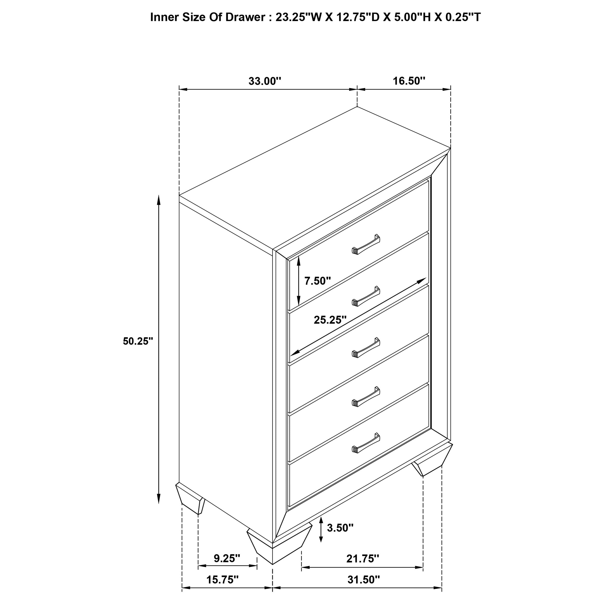 Kauffman 5-drawer Bedroom Chest Washed Taupe — view 10