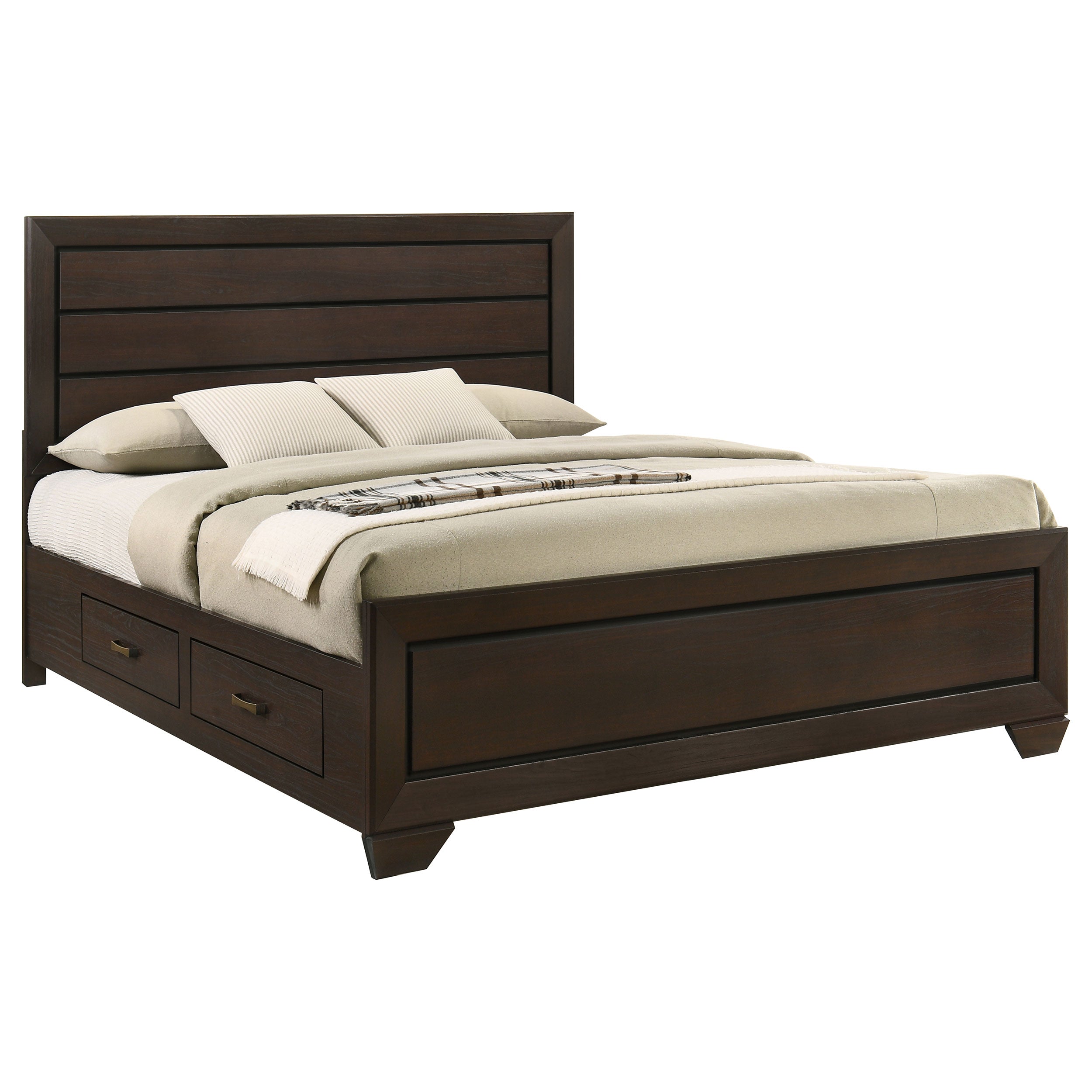 Kauffman Wood Eastern King Storage Panel Bed Dark Cocoa — view 5