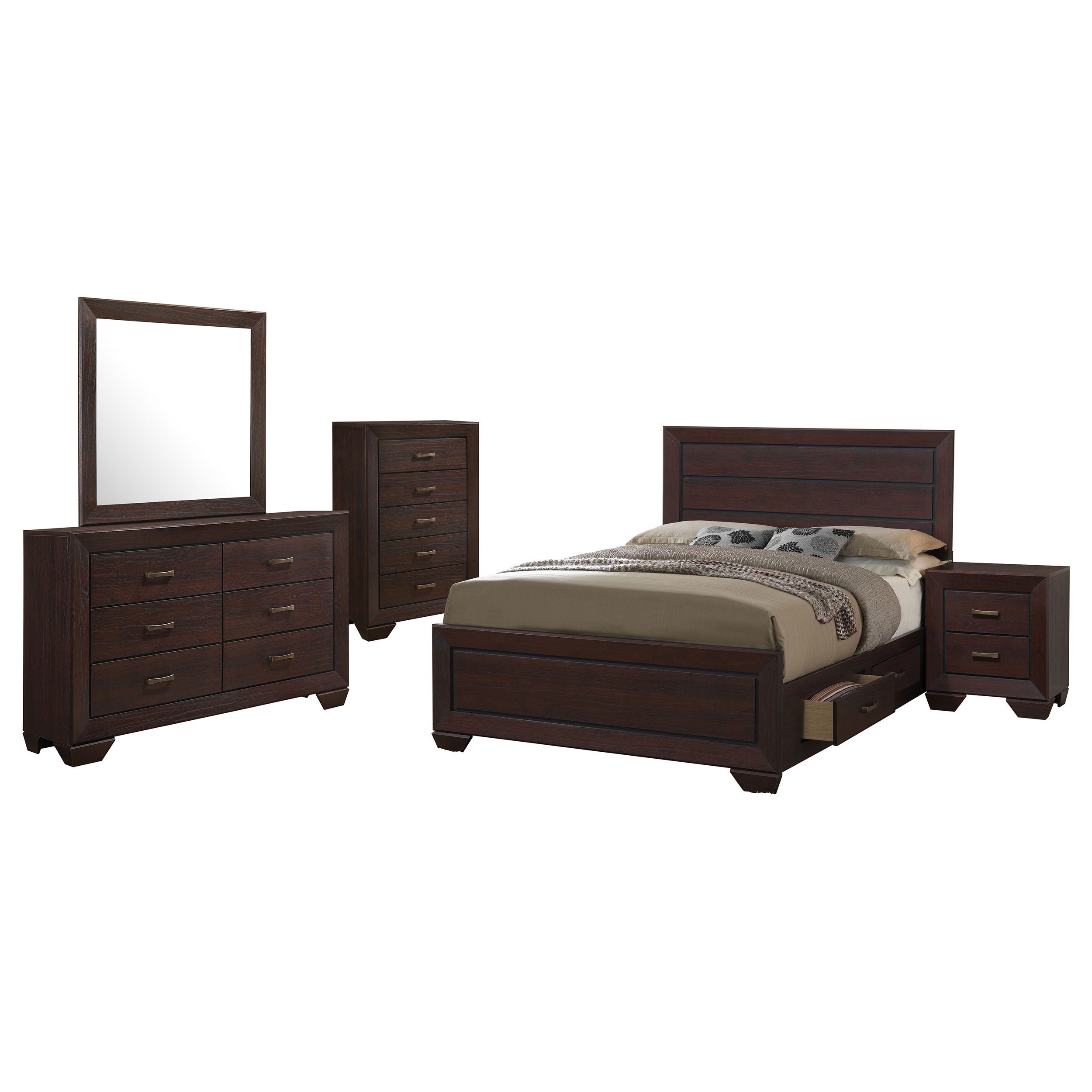 Kauffman 5-piece California King Bedroom Set Dark Cocoa — view 2
