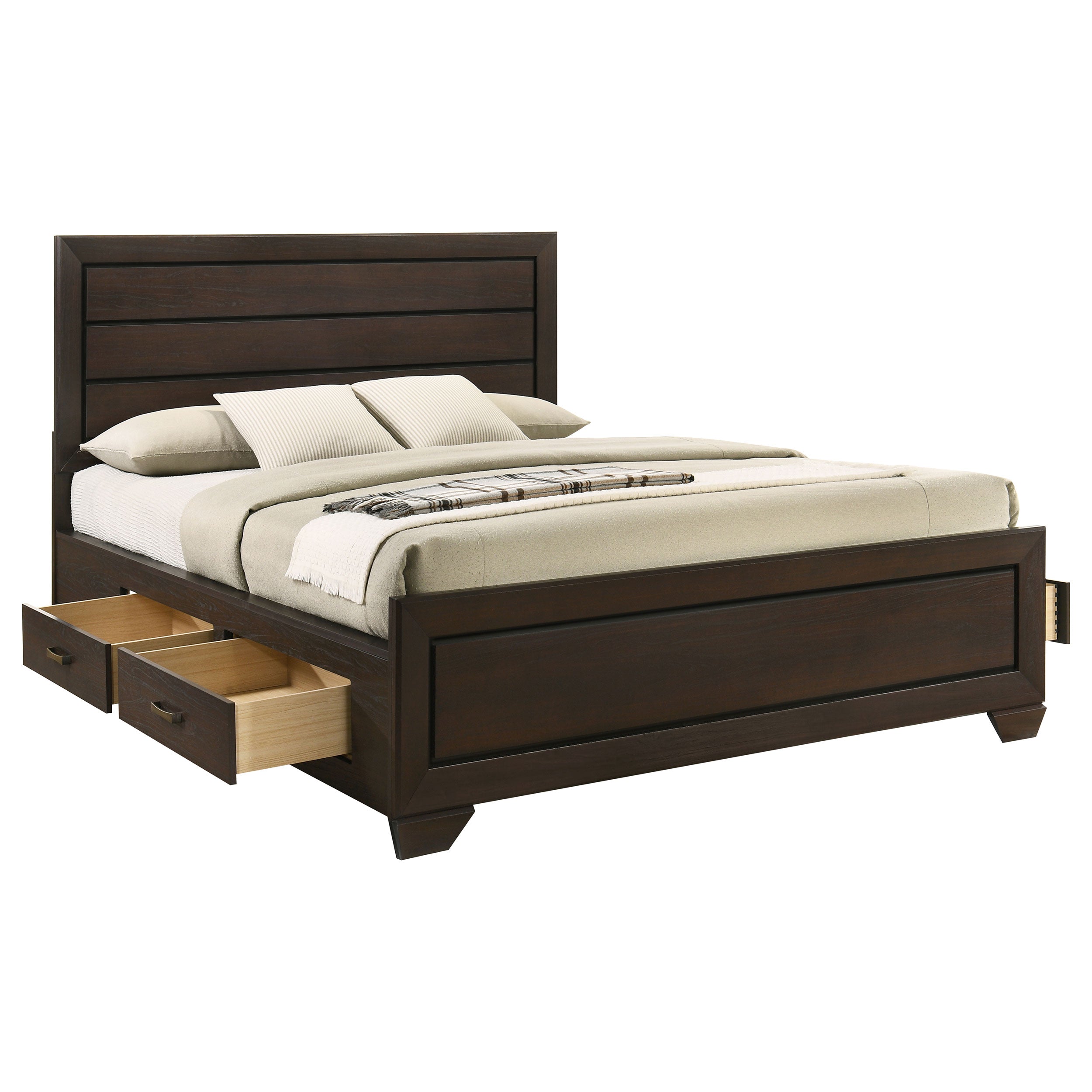 Kauffman Wood California King Storage Panel Bed Dark Cocoa — view 6