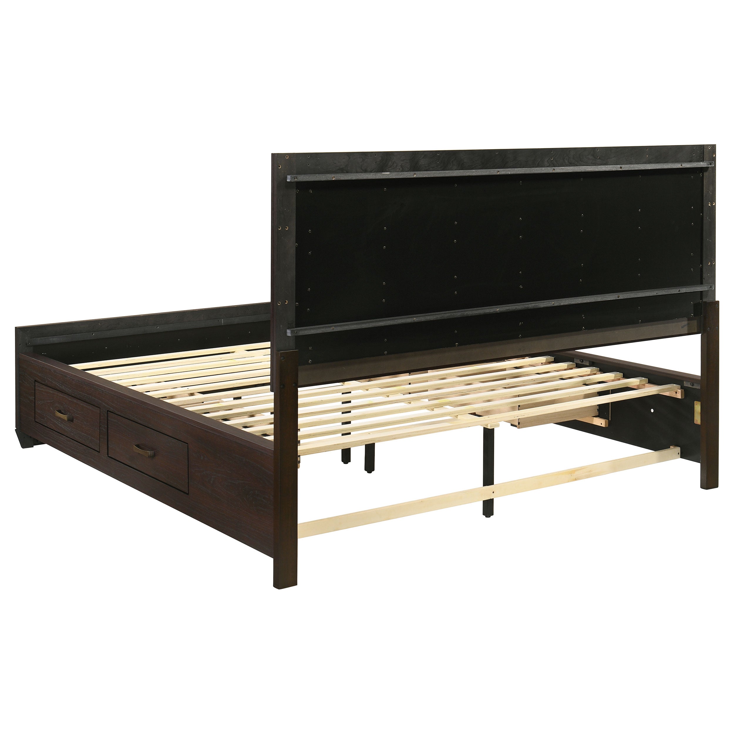 Kauffman Wood California King Storage Panel Bed Dark Cocoa — view 9