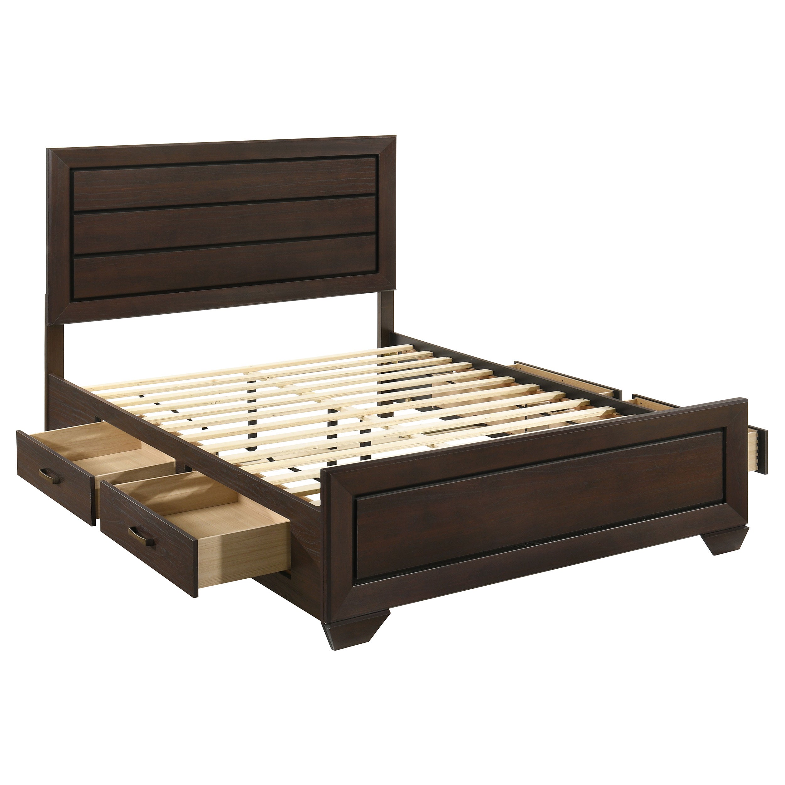 Kauffman Wood Queen Storage Panel Bed Dark Cocoa — view 1