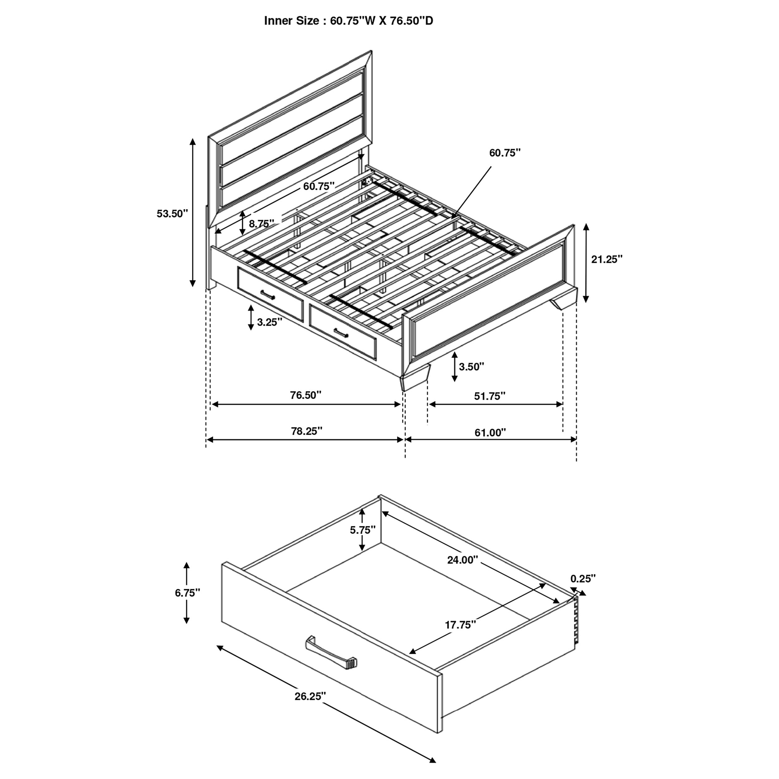 Kauffman Wood Queen Storage Panel Bed Dark Cocoa — view 13