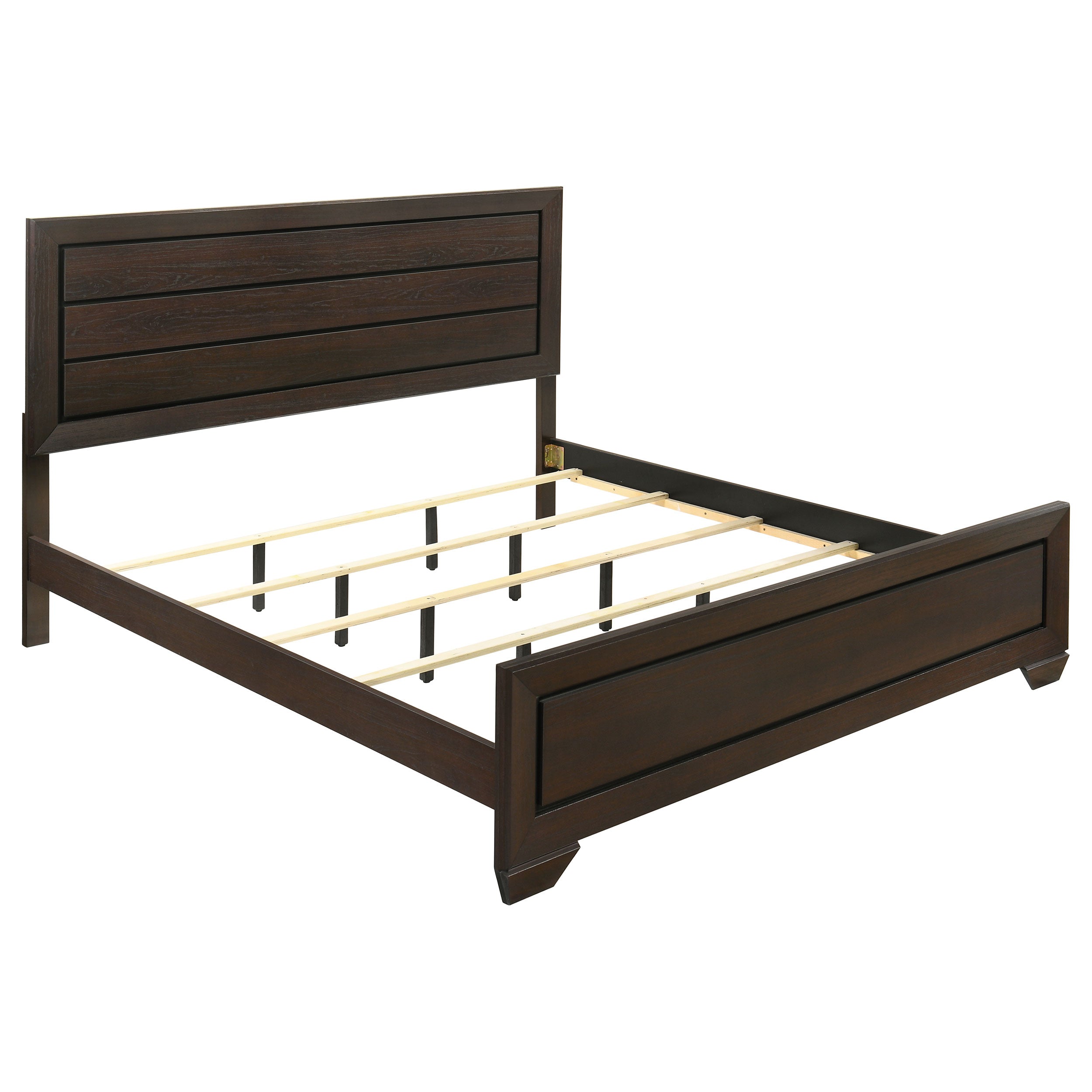 Kauffman Wood Eastern King Panel Bed Dark Cocoa — view 1