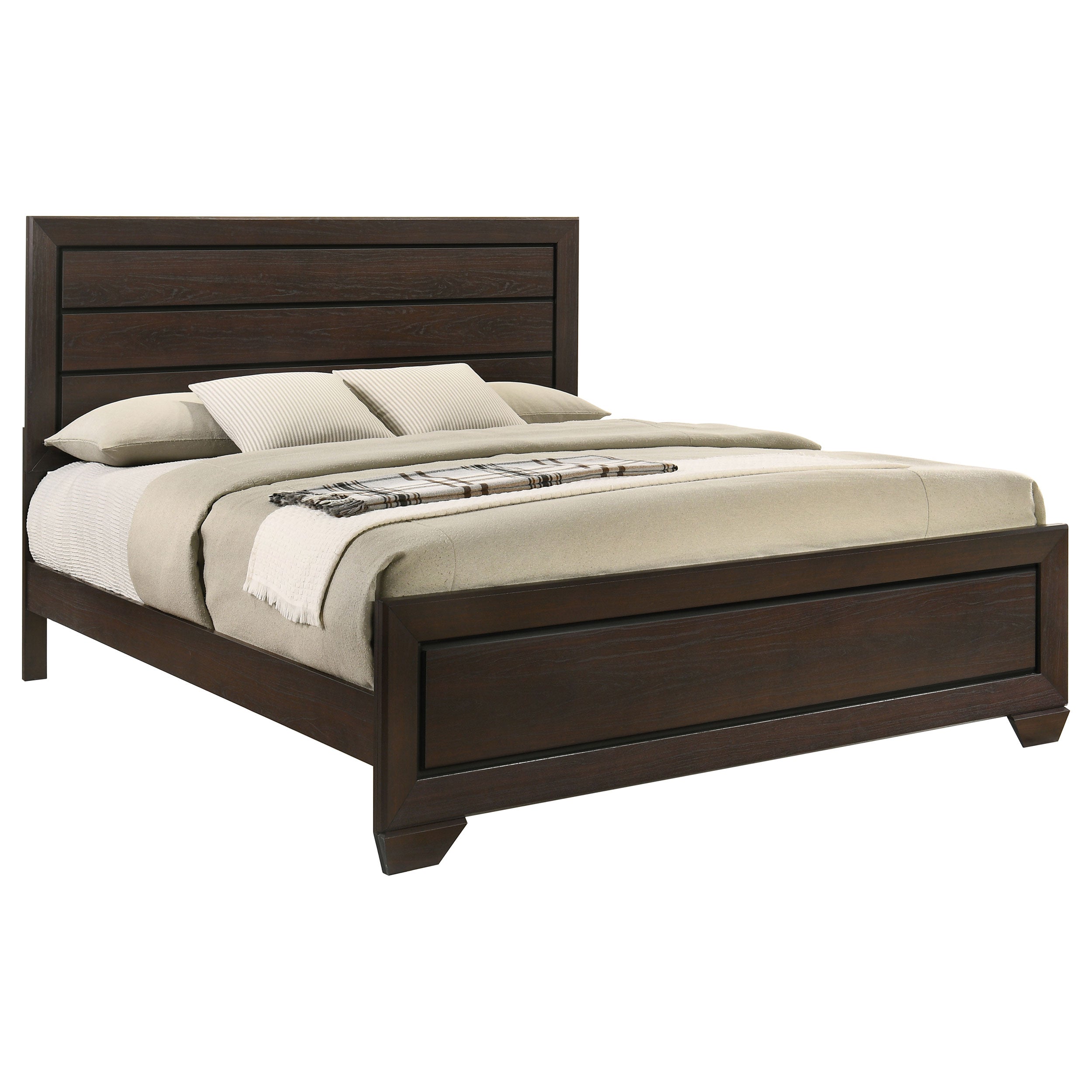 Kauffman Wood Eastern King Panel Bed Dark Cocoa — view 3