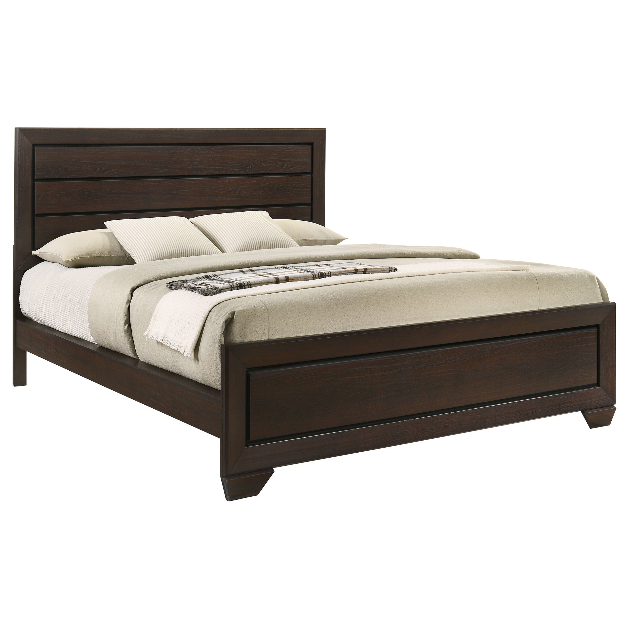 Kauffman Wood California King Panel Bed Dark Cocoa — view 3
