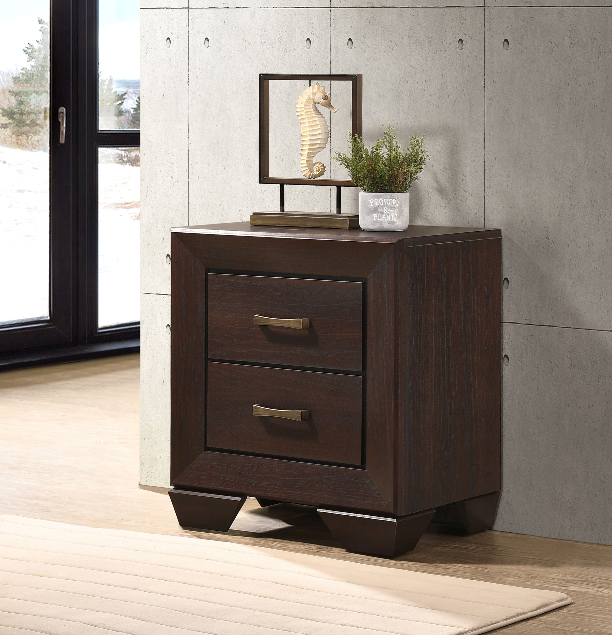 Kauffman 2-drawer Nightstand Dark Cocoa — view 2