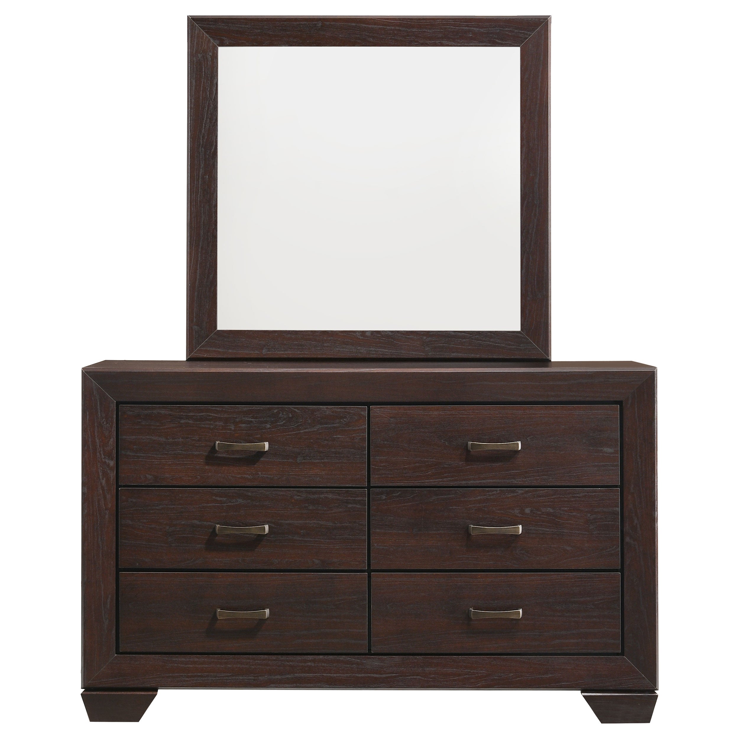 Kauffman 6-drawer Dresser with Mirror Dark Cocoa — view 3