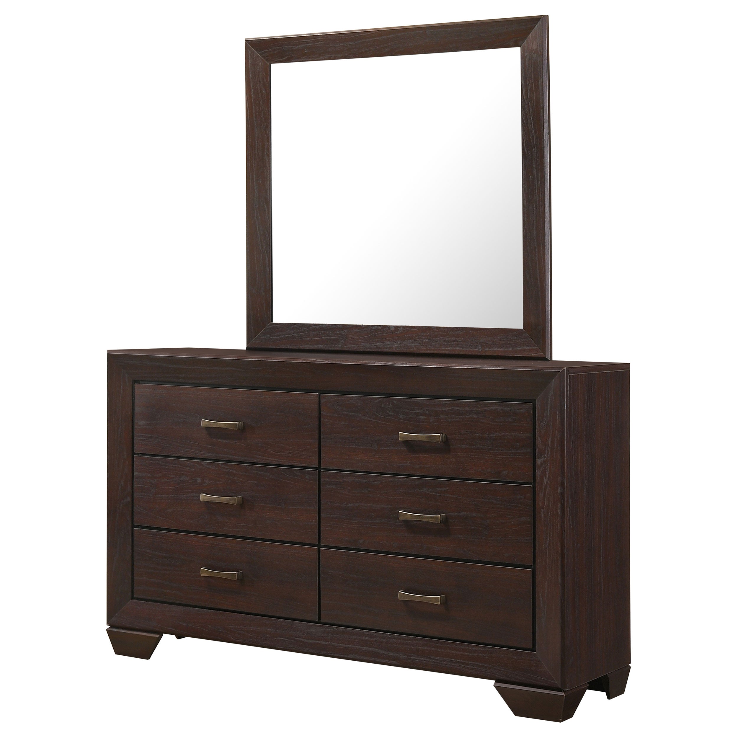 Kauffman 6-drawer Dresser with Mirror Dark Cocoa — view 4
