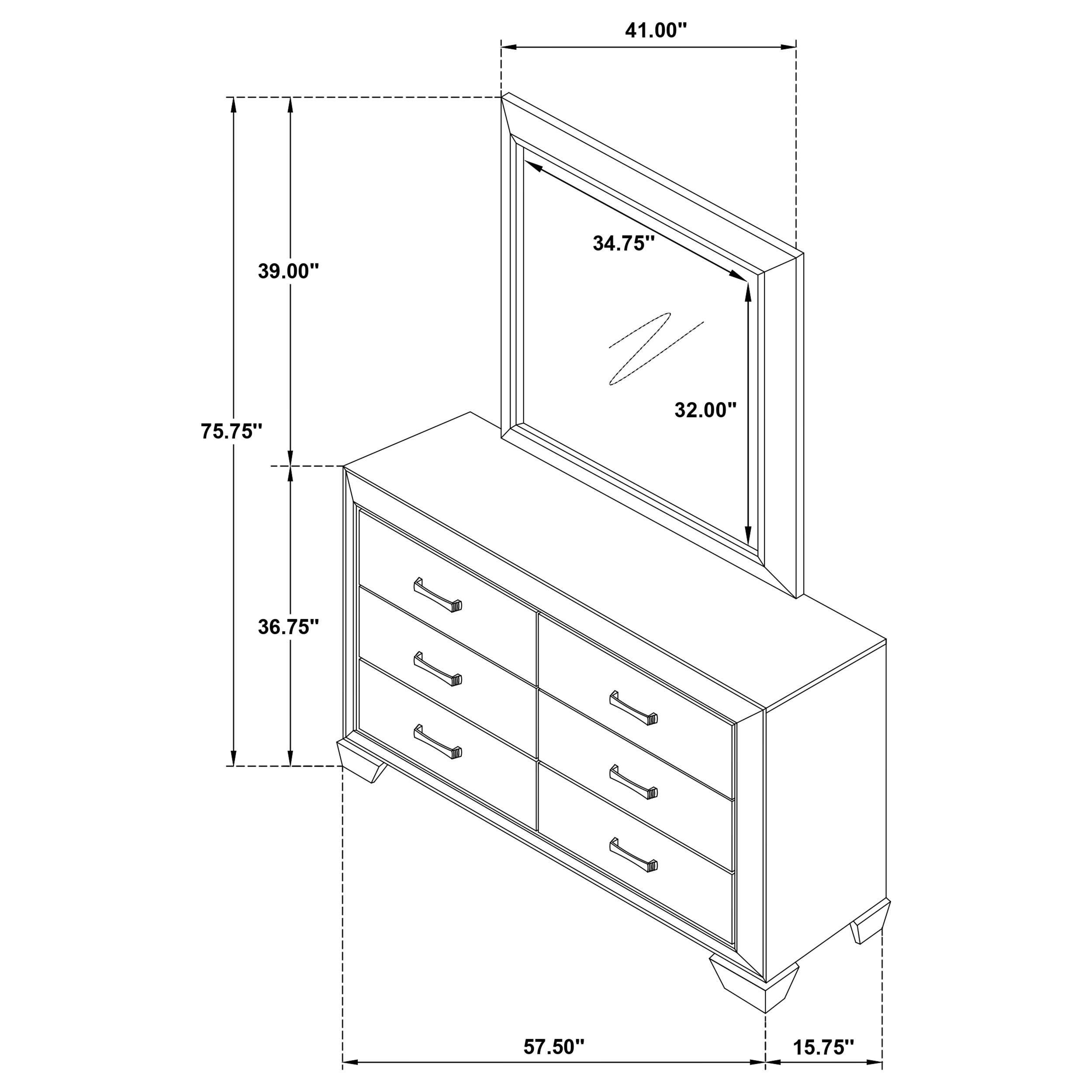 Kauffman 6-drawer Dresser with Mirror Dark Cocoa — view 11