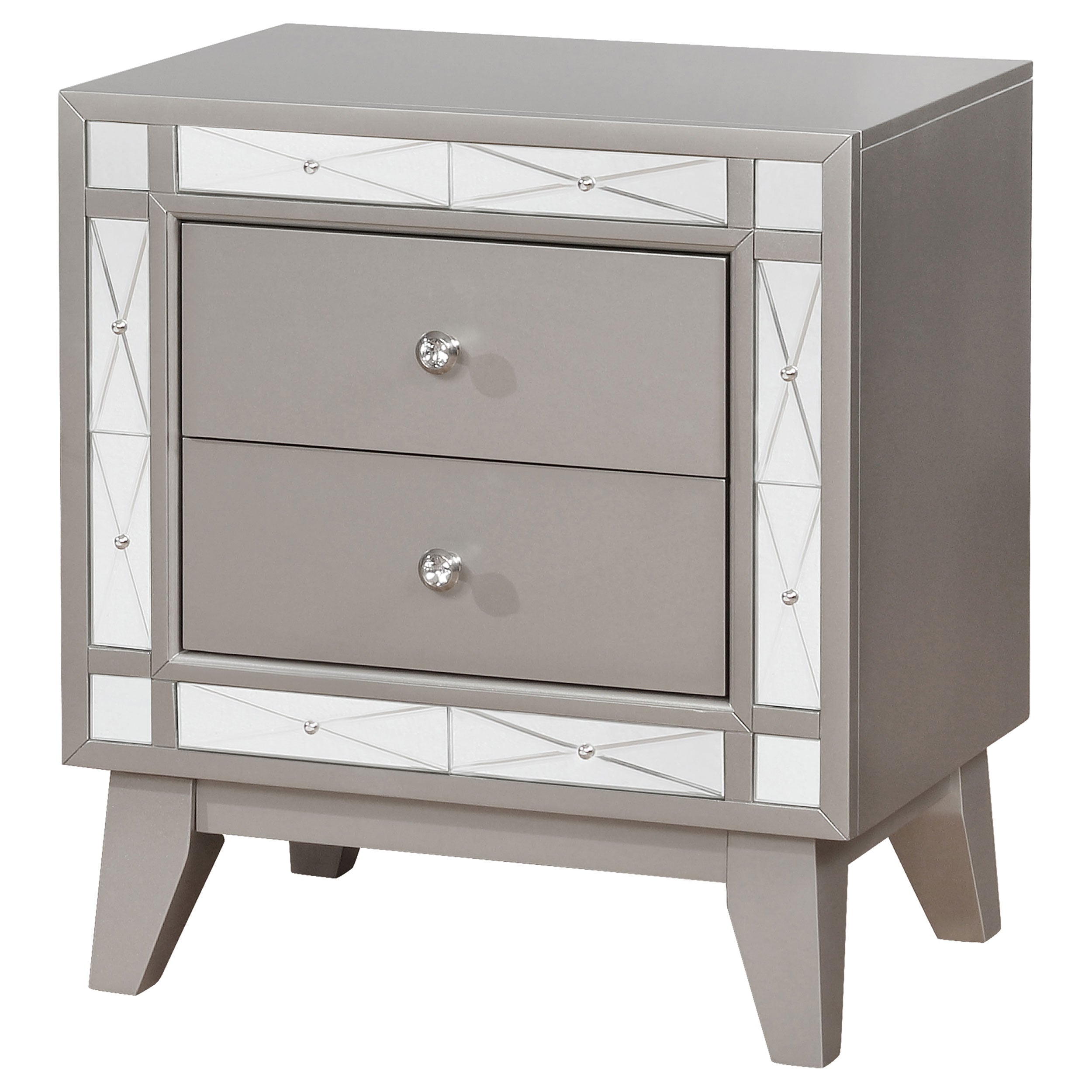Leighton 2-drawer Nightstand Metallic Mercury — view 4