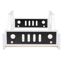 Full Size Classic Car-Shaped Platform Bed with Wheels,White