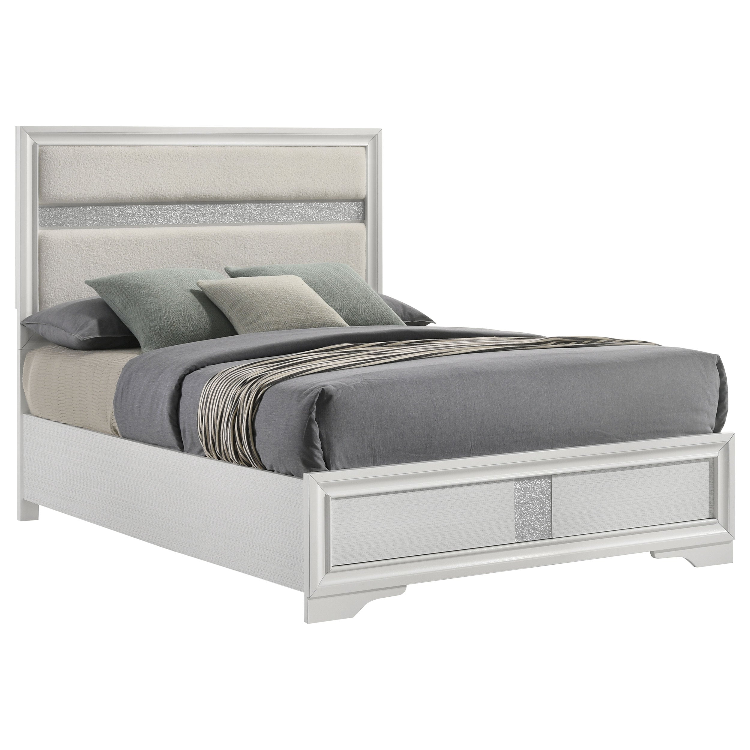 Miranda 54-inch Upholstered Full Panel Bed White — view 3