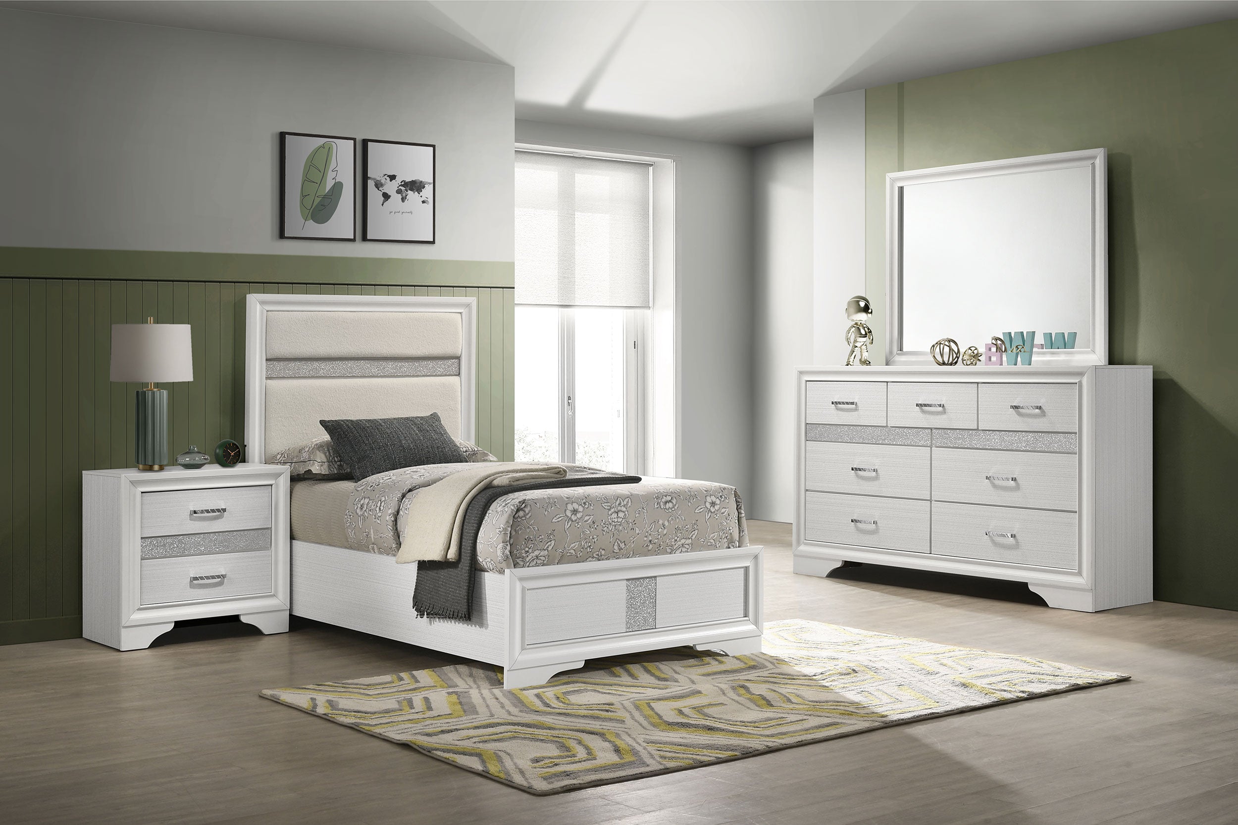 Miranda 4-piece Twin Bedroom Set White — view 1