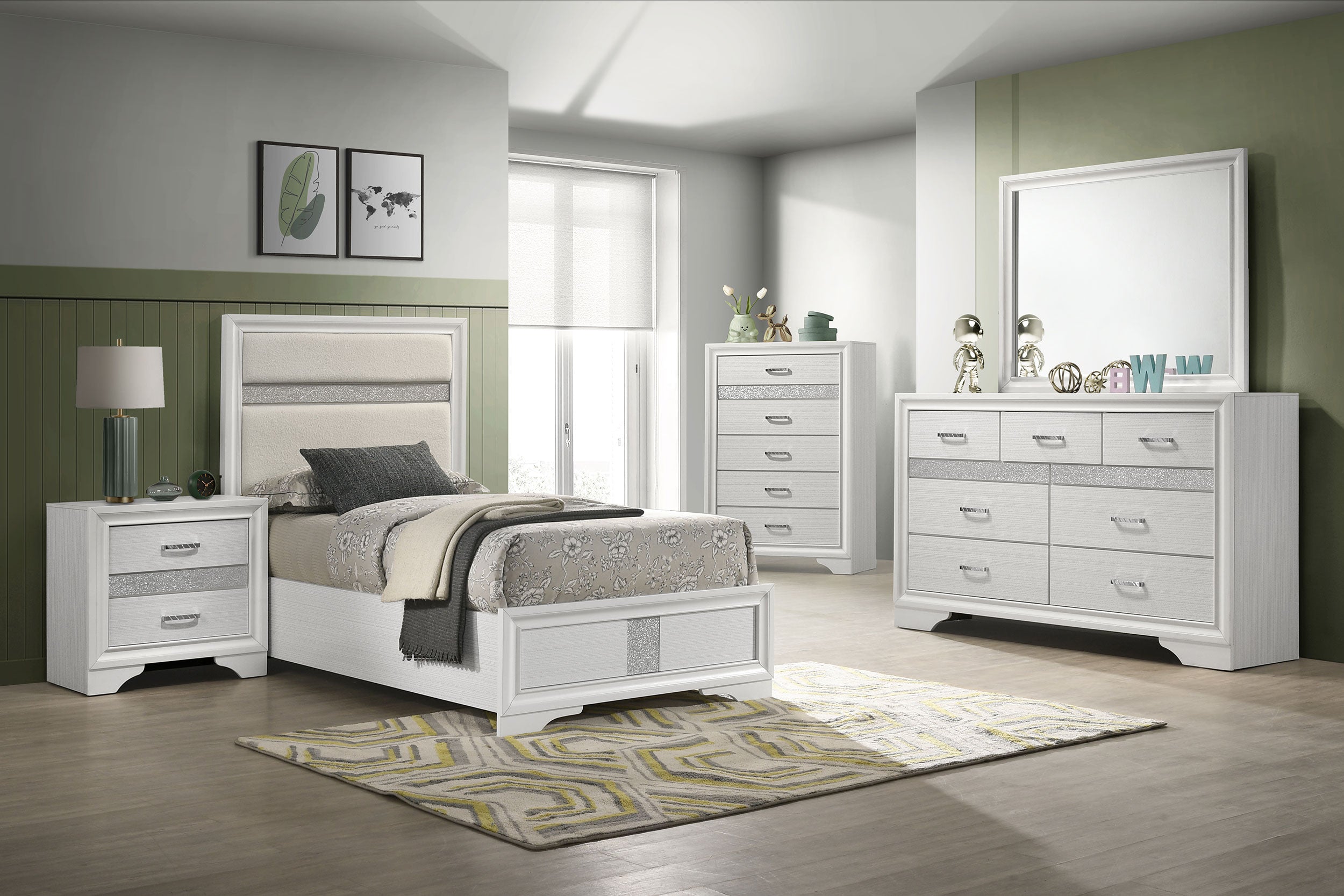 Miranda 5-piece Twin Bedroom Set White — view 1
