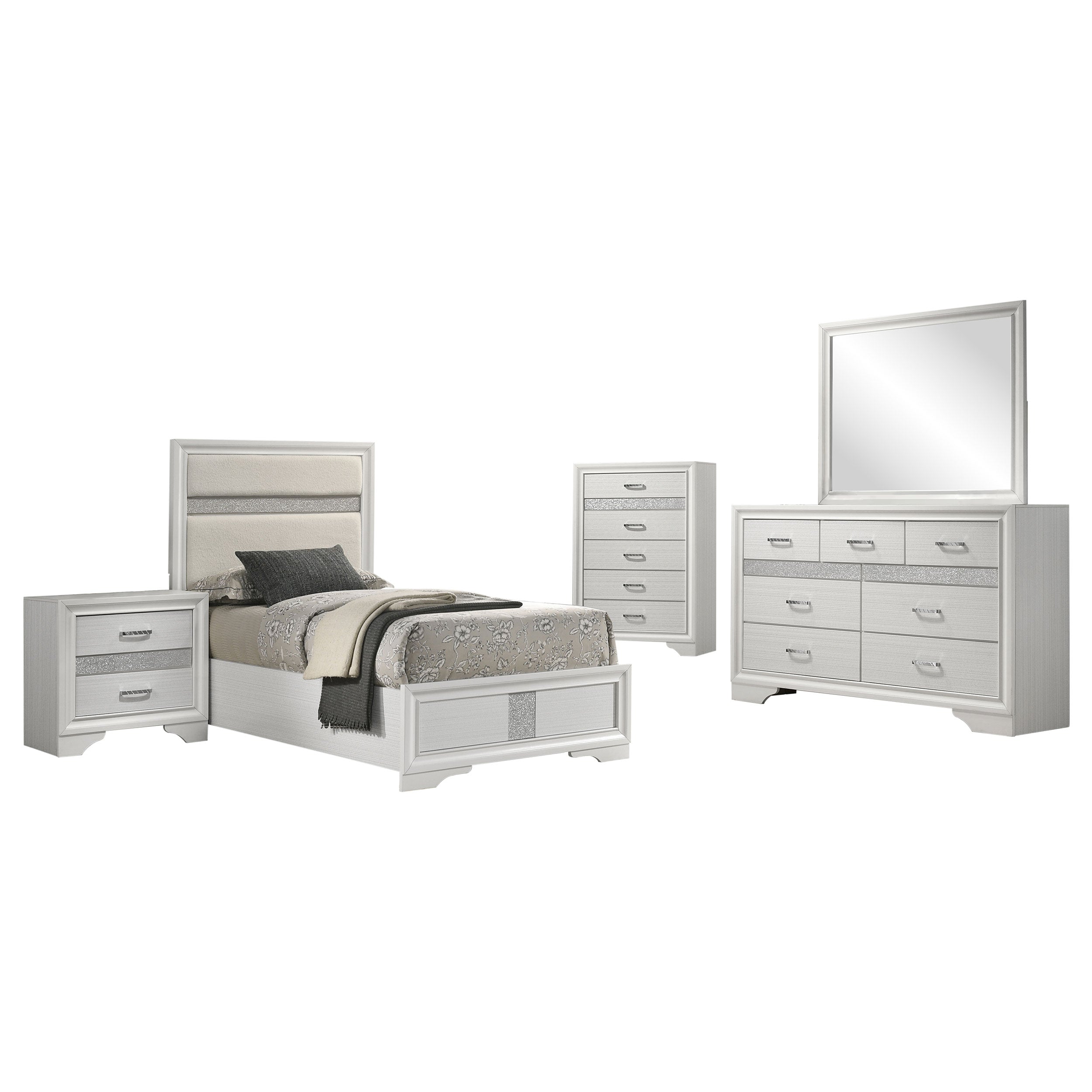 Miranda 5-piece Twin Bedroom Set White — view 2