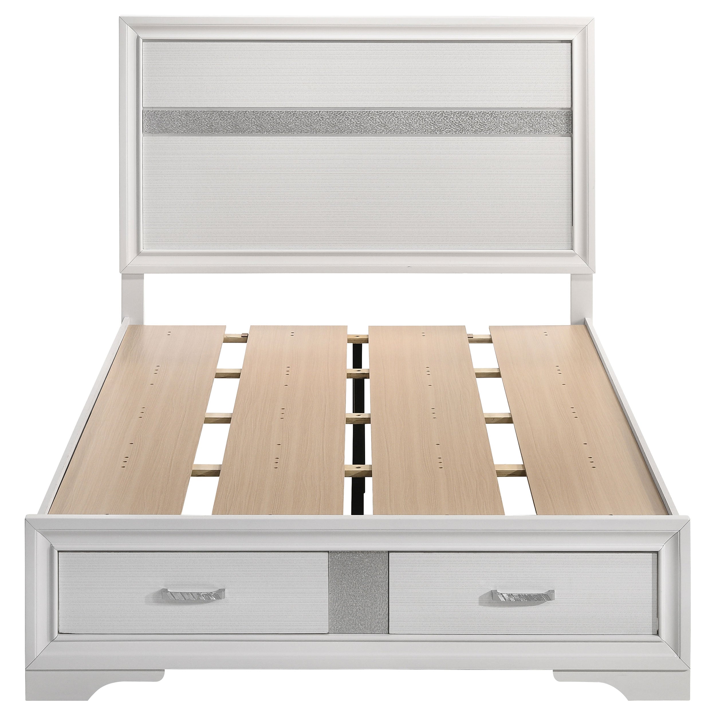 Miranda 51-inch Wood Full Storage Panel Bed White — view 4