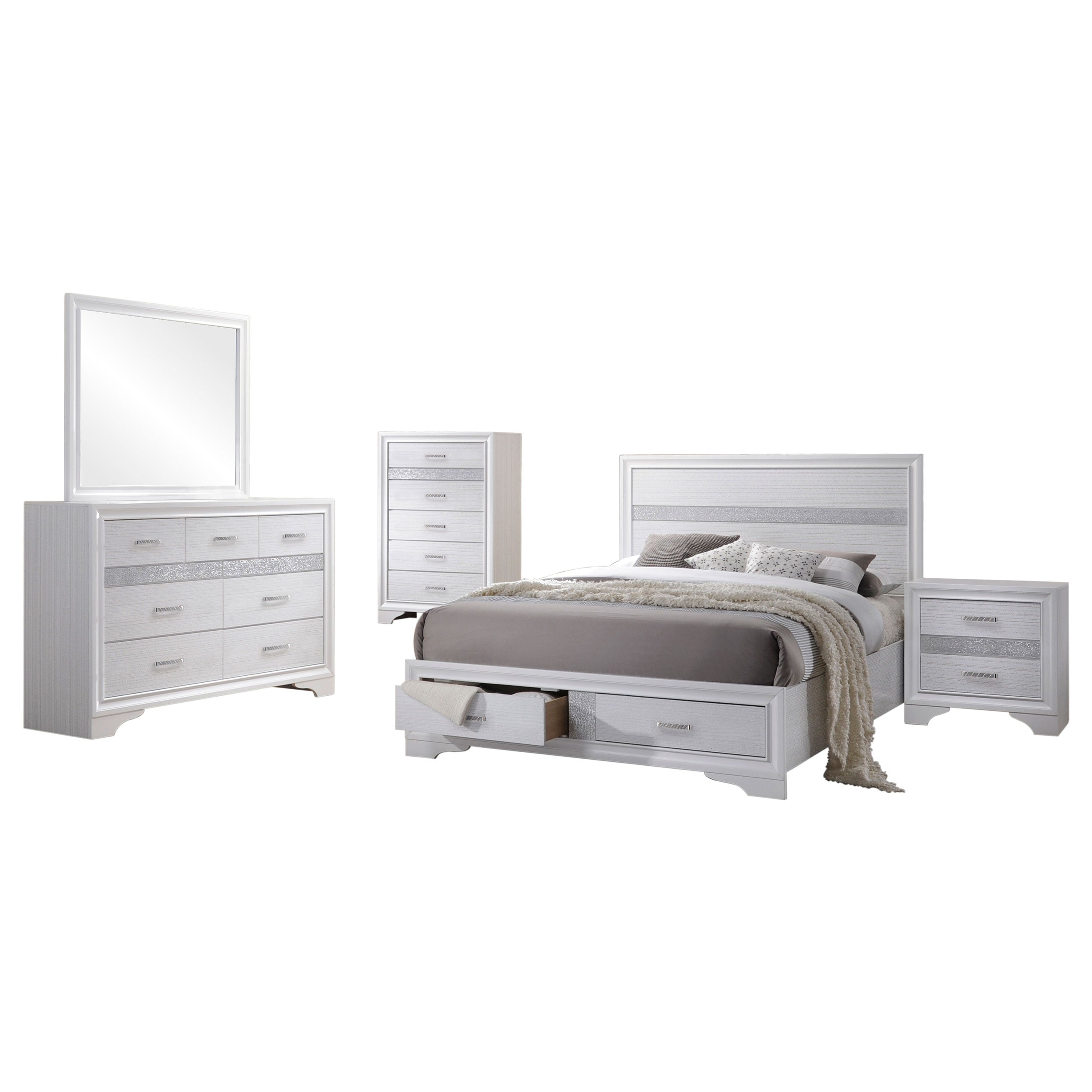 Miranda 5-piece Eastern King Bedroom Set White — view 2