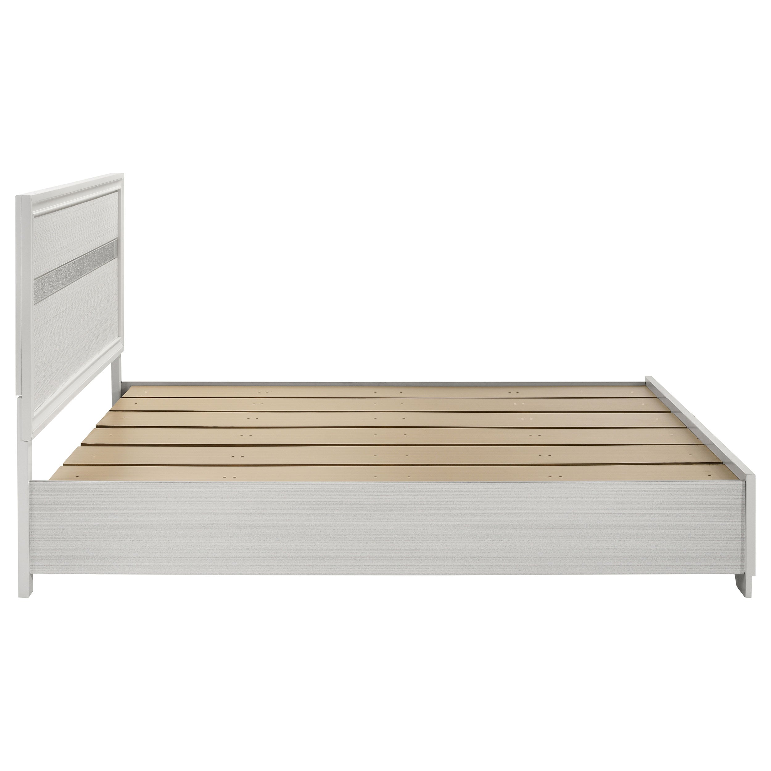 Miranda 51-inch Wood California King Storage Panel Bed White — view 6