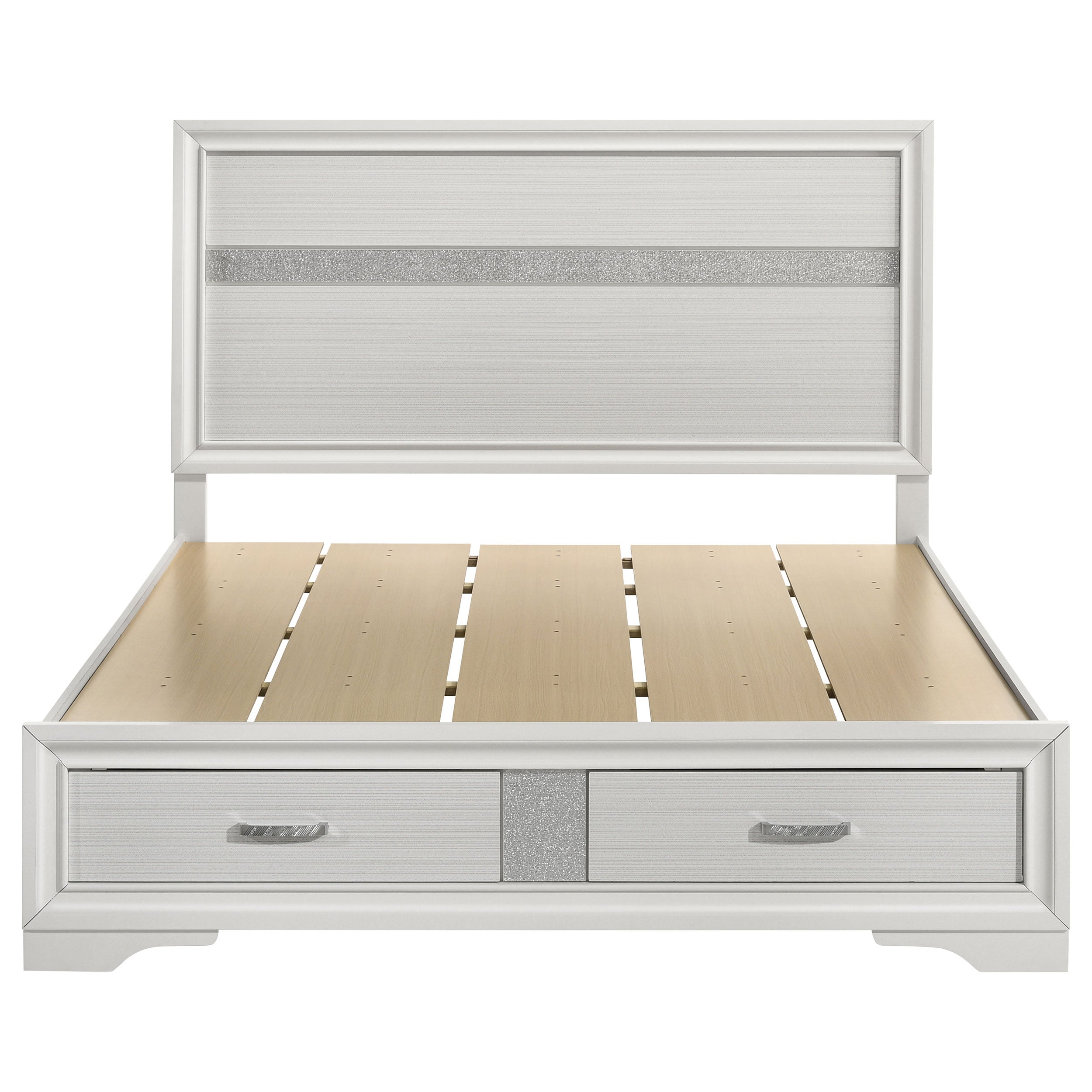 Miranda 51-inch Wood Queen Storage Panel Bed White — view 4