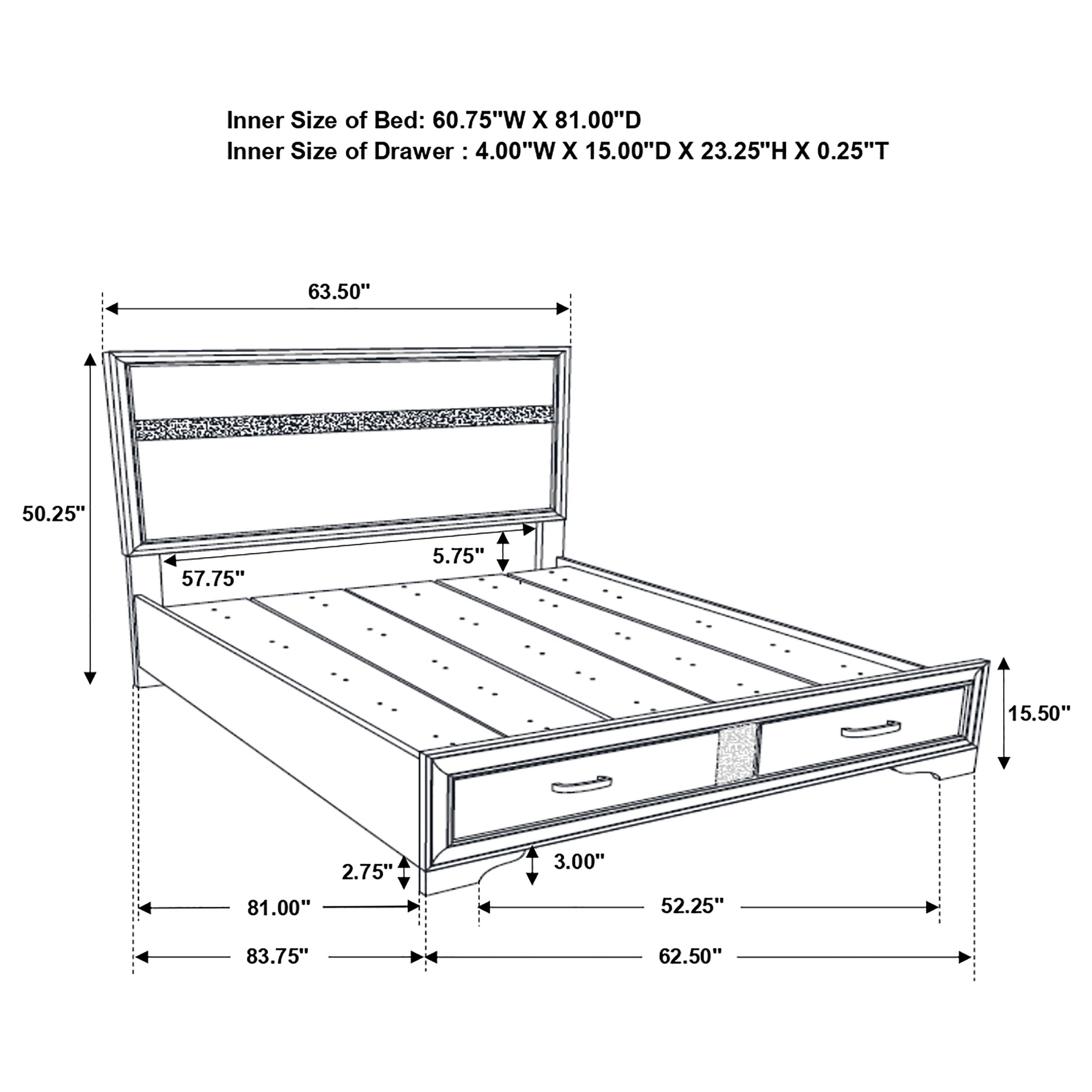 Miranda 51-inch Wood Queen Storage Panel Bed White — view 8