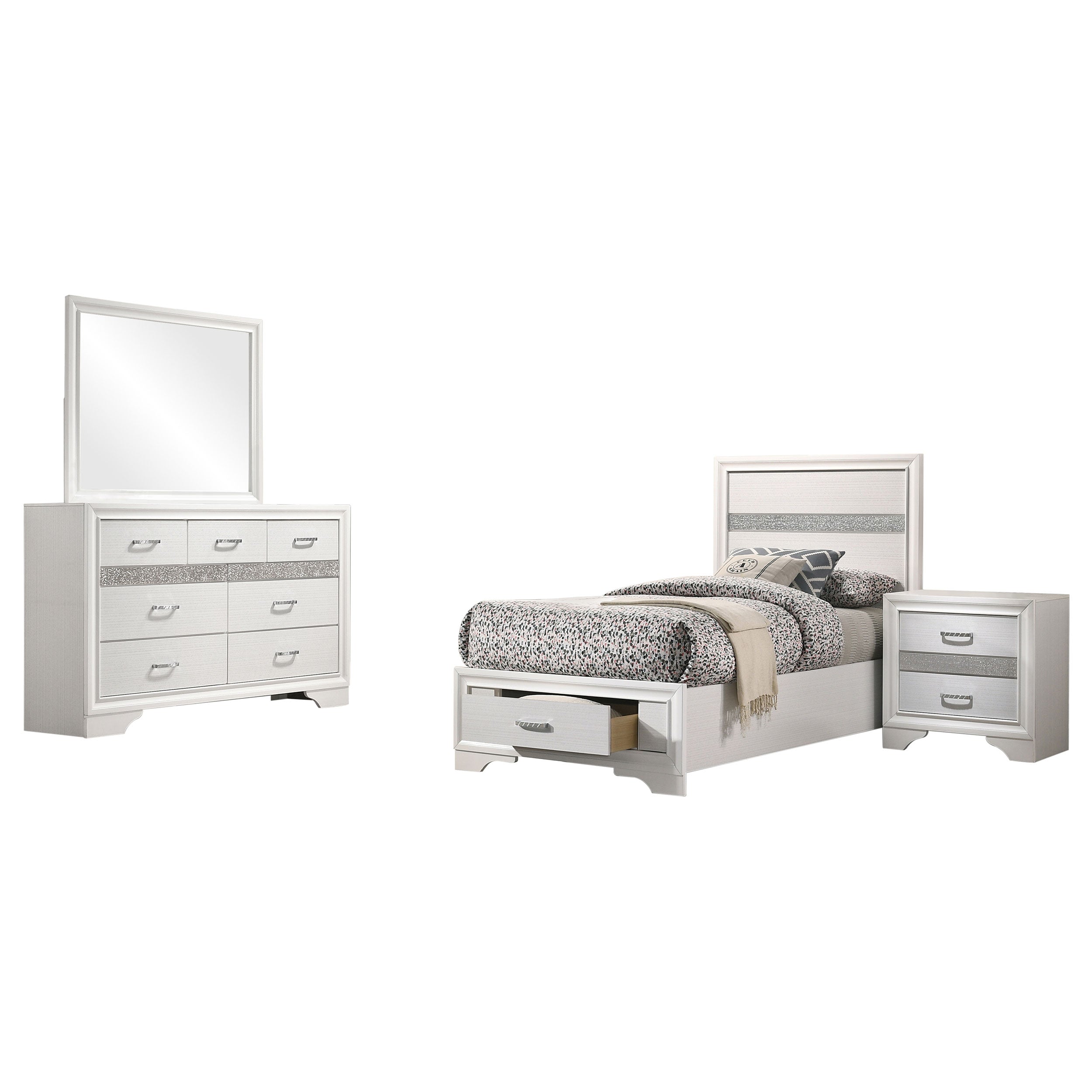 Miranda 4-piece Twin Bedroom Set White — view 2