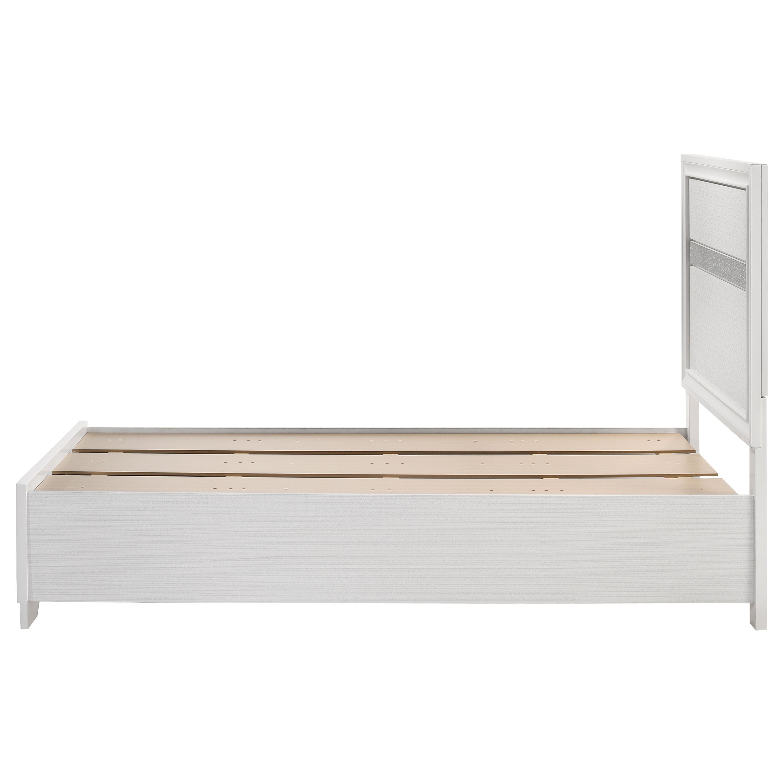 Miranda 51-inch Wood Twin Storage Panel Bed White — view 5