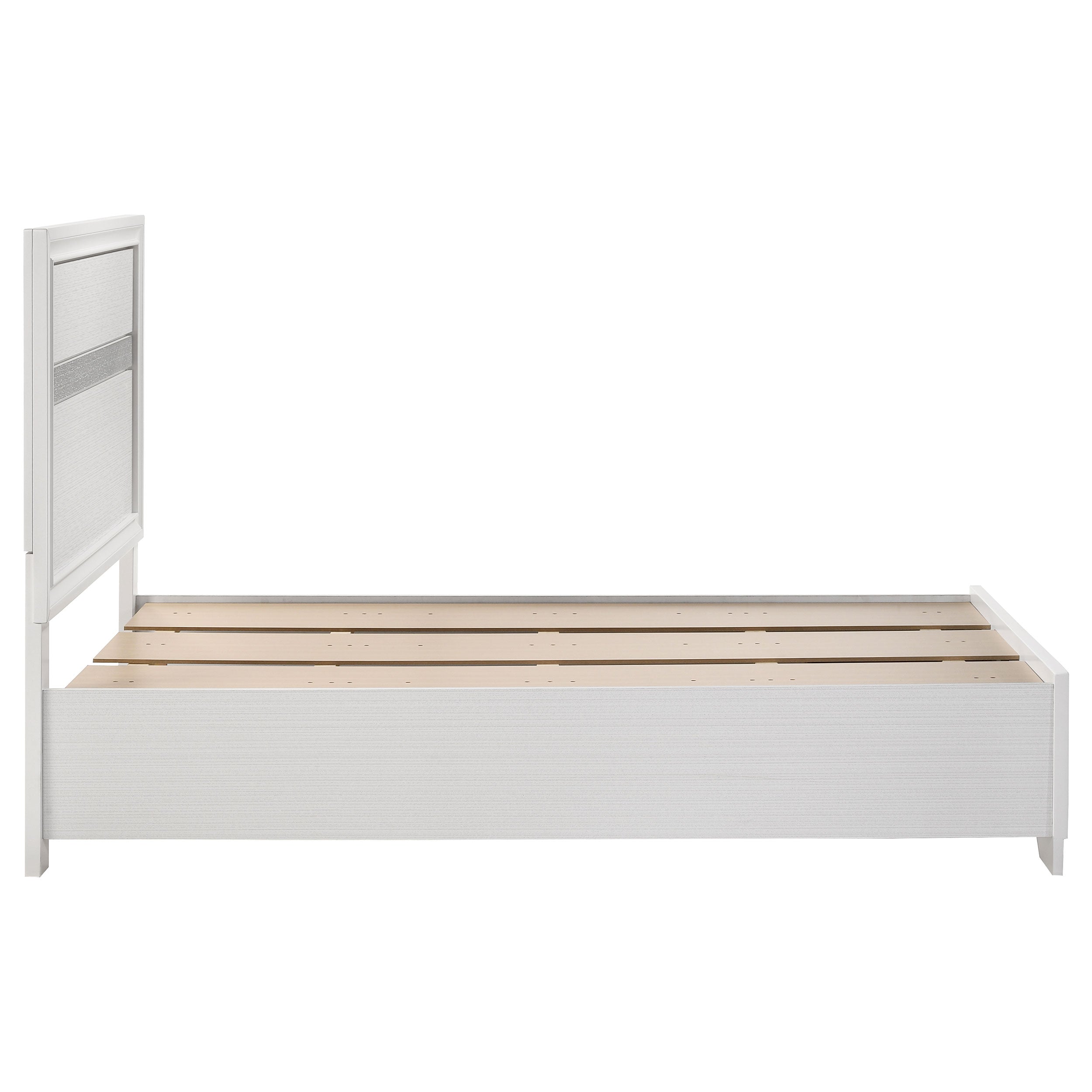 Miranda 51-inch Wood Twin Storage Panel Bed White — view 9
