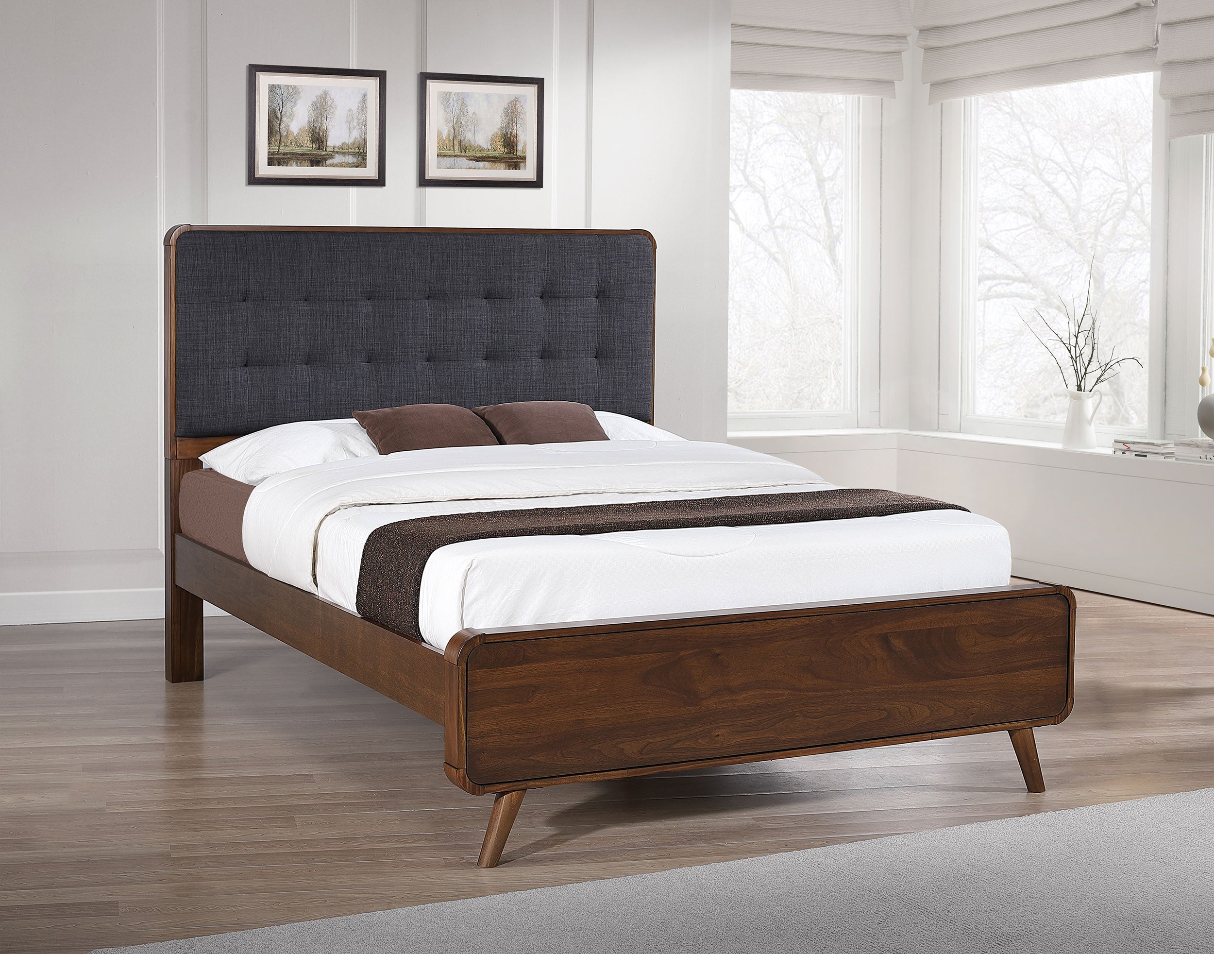 Robyn Wood Full Platform Bed Dark Walnut — view 2